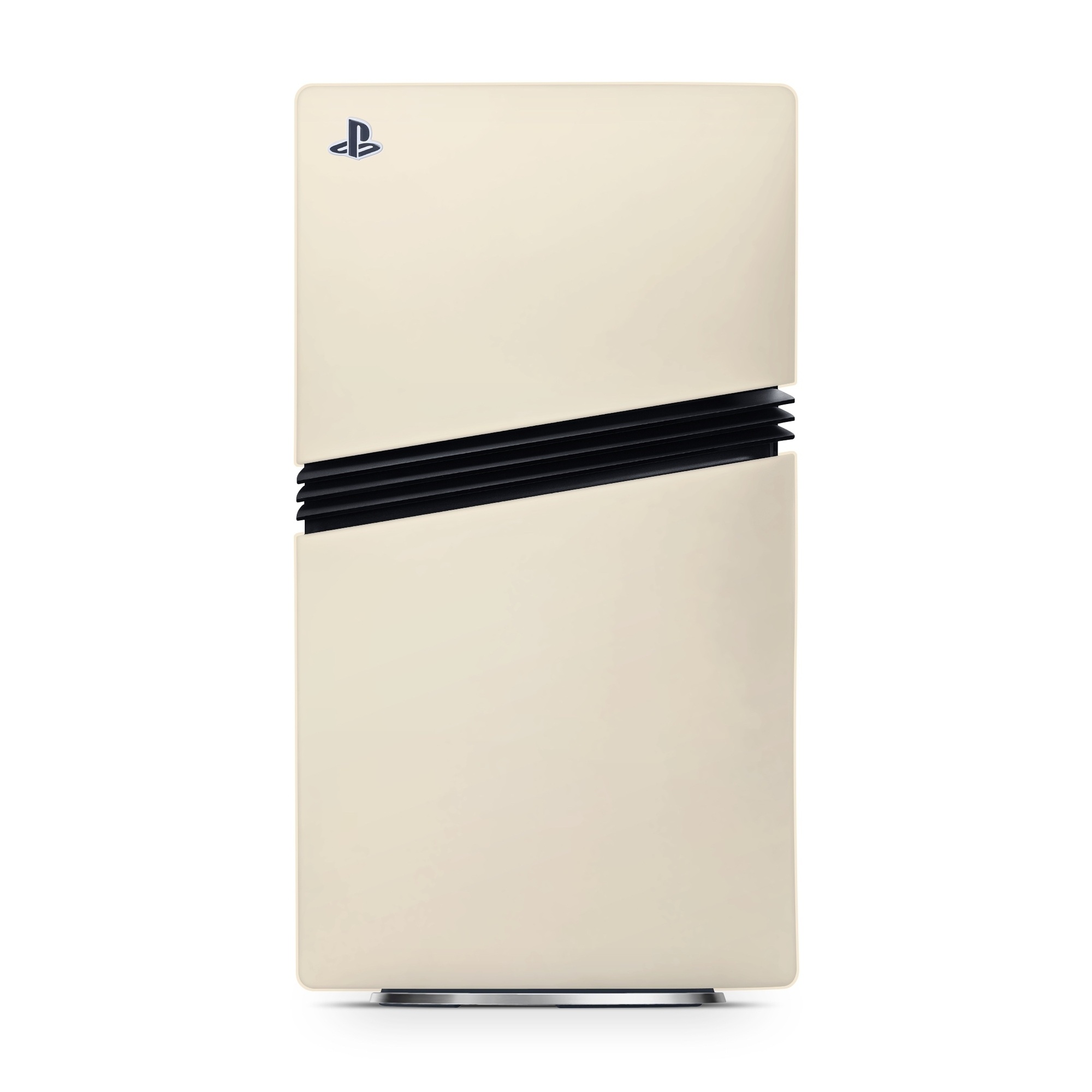 PlayStation 5 Pro Skin design of Brown, Beige, Pattern, Font, Peach, Event, Rectangle, Circle, Brand, with yellow colors