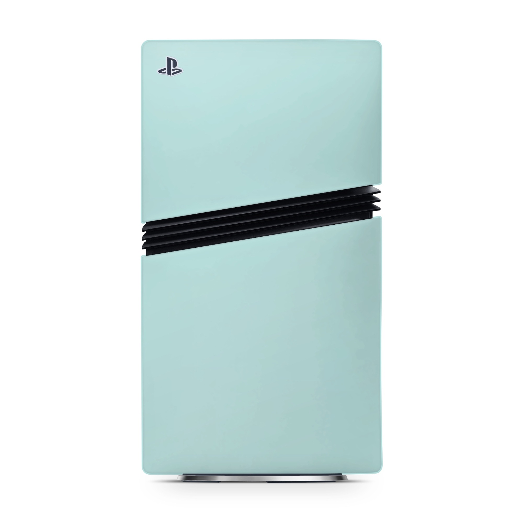 PlayStation 5 Pro Skin design of Green, Blue, Aqua, Turquoise, Teal, Azure, Text, Daytime, Yellow, Sky, with blue colors
