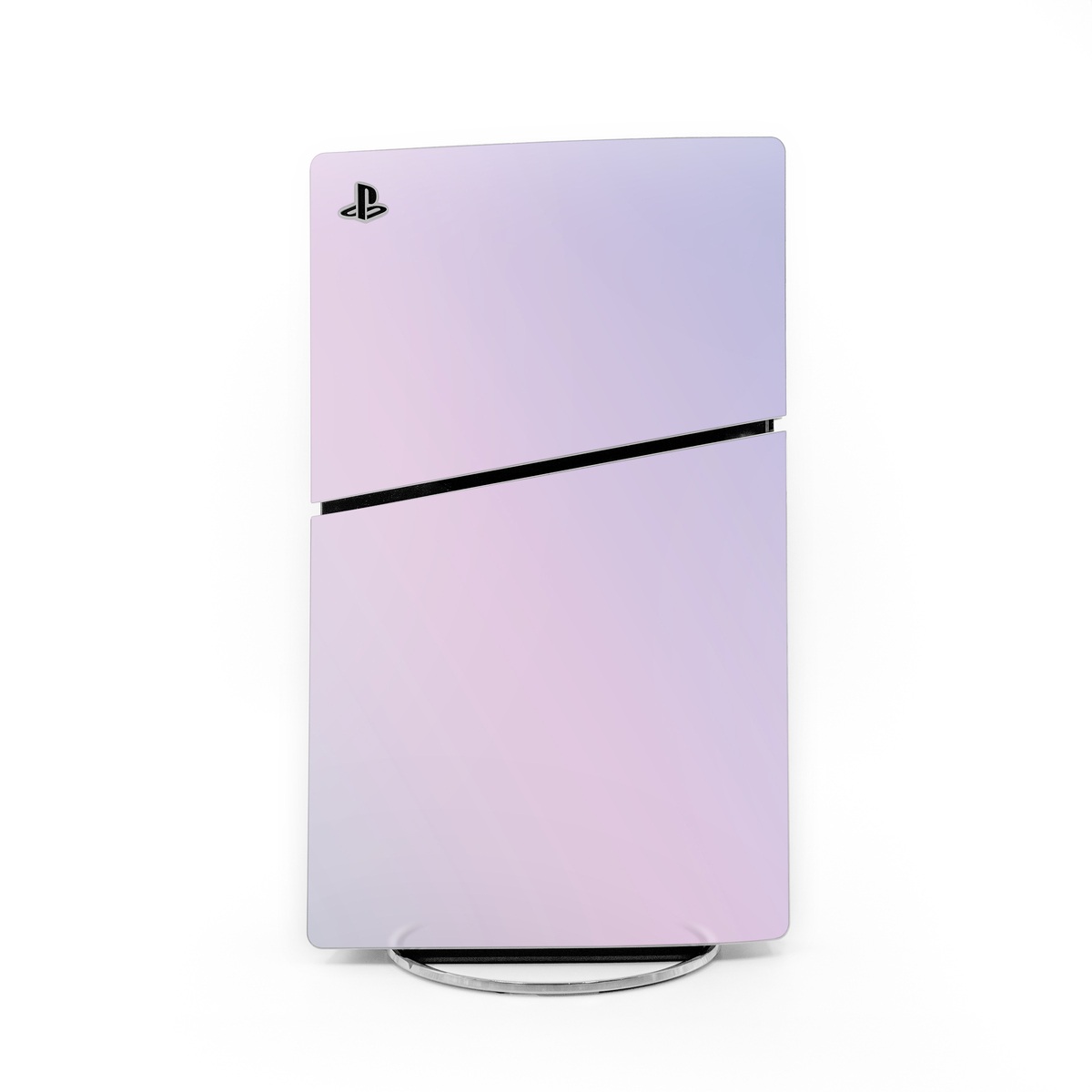 PlayStation 5 Slim Skin design of White, Blue, Daytime, Sky, Atmospheric phenomenon, Atmosphere, Calm, Line, Haze, Fog, with pink, purple, blue colors