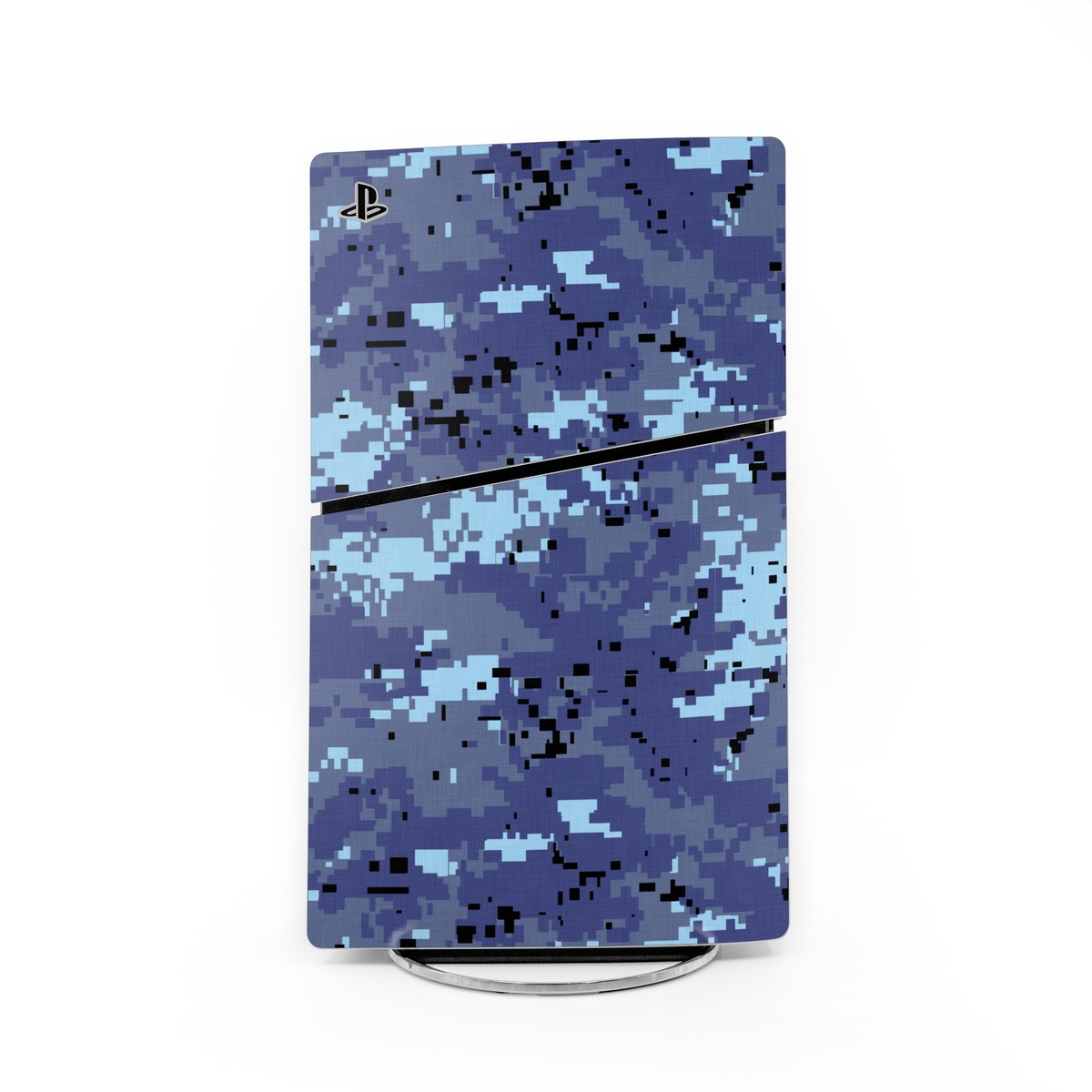 PlayStation 5 Slim Skin design of Blue, Purple, Pattern, Lavender, Violet, Design, with blue, gray, black colors
