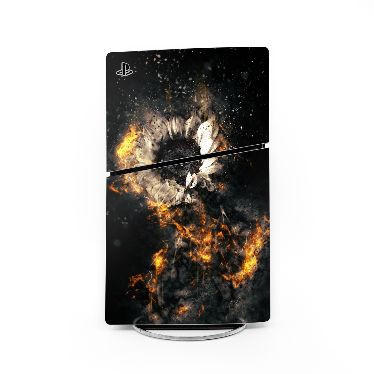 PlayStation 5 Slim Skin design of Nature, Outer space, Sky, Atmosphere, Astronomical object, Space, Darkness, Astronomy, Universe, Nebula, with black, red, green, gray colors