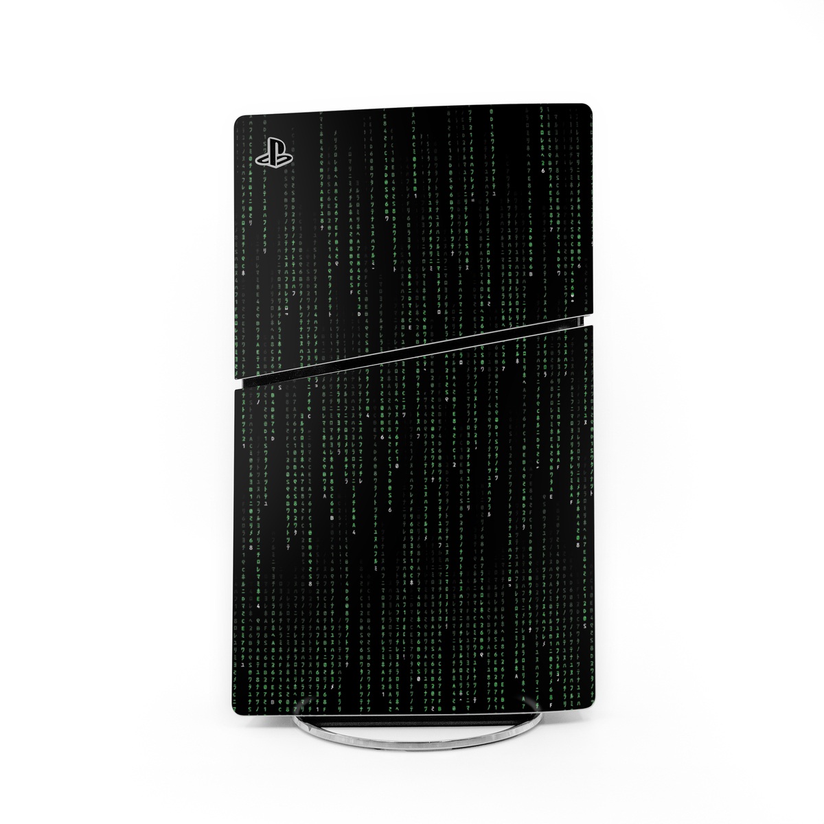 PlayStation 5 Slim Skin design of Green, Black, Pattern, Symmetry, with black colors