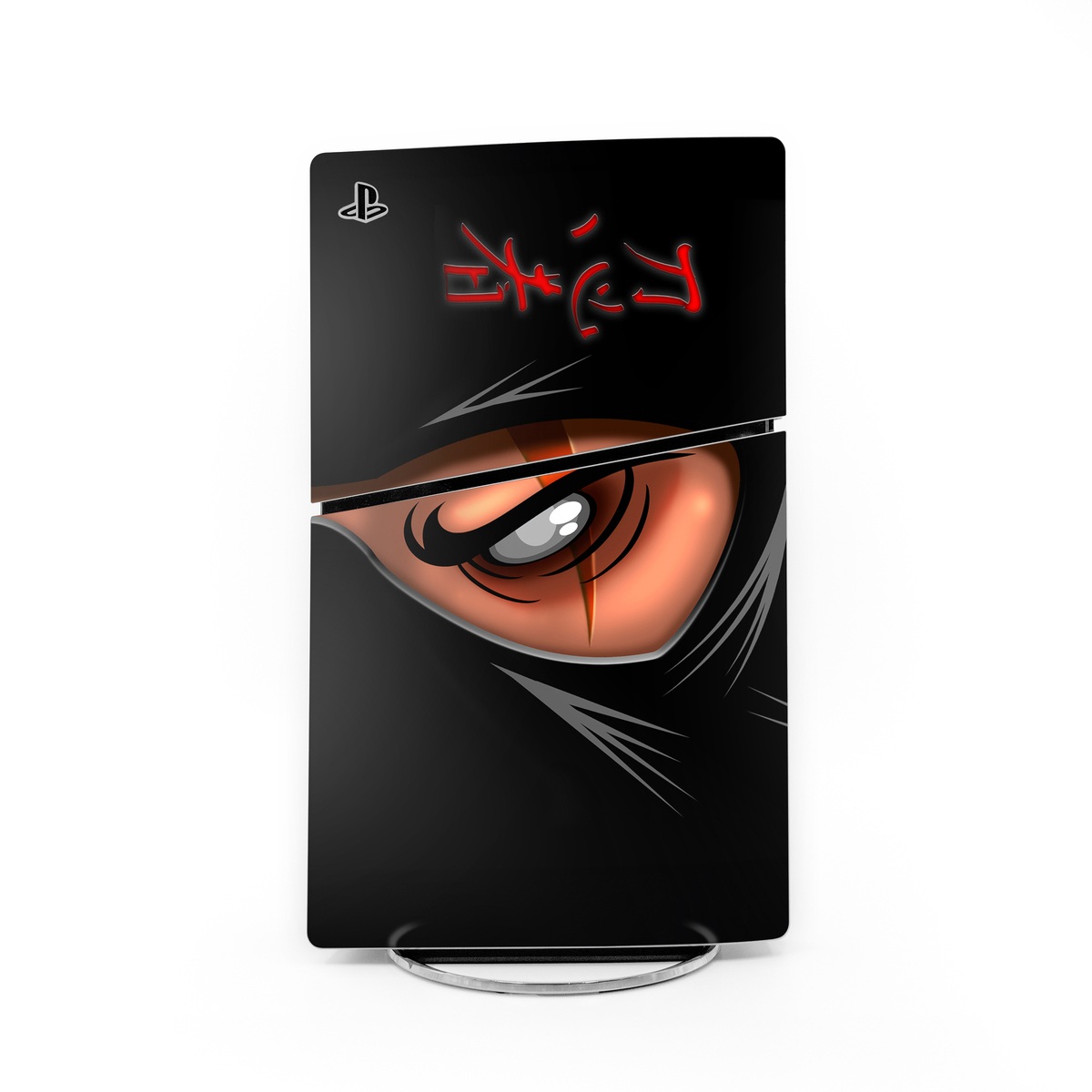 PlayStation 5 Slim Skin design of Cartoon, Eye, Organ, Anime, Illustration, Mouth, Fictional character, Animation, Graphic design, Cg artwork, with black, red, green, pink, orange, gray colors