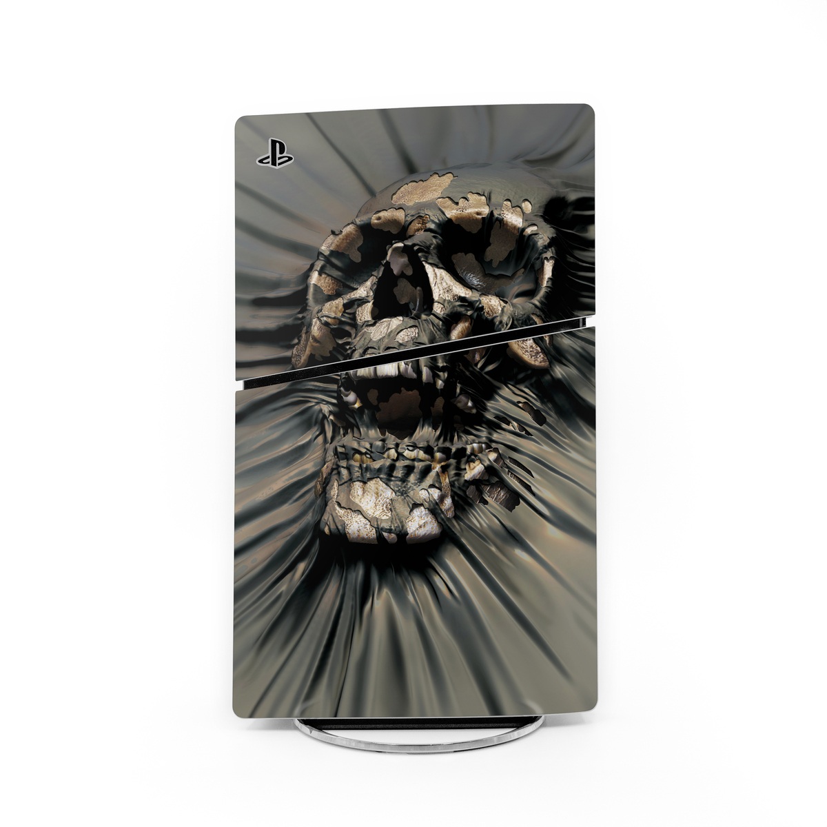 PlayStation 5 Slim Skin design of Cg artwork, Fictional character, Illustration, Demon, Fiction, Supervillain, Mythology, Art, with black, green, gray, red colors