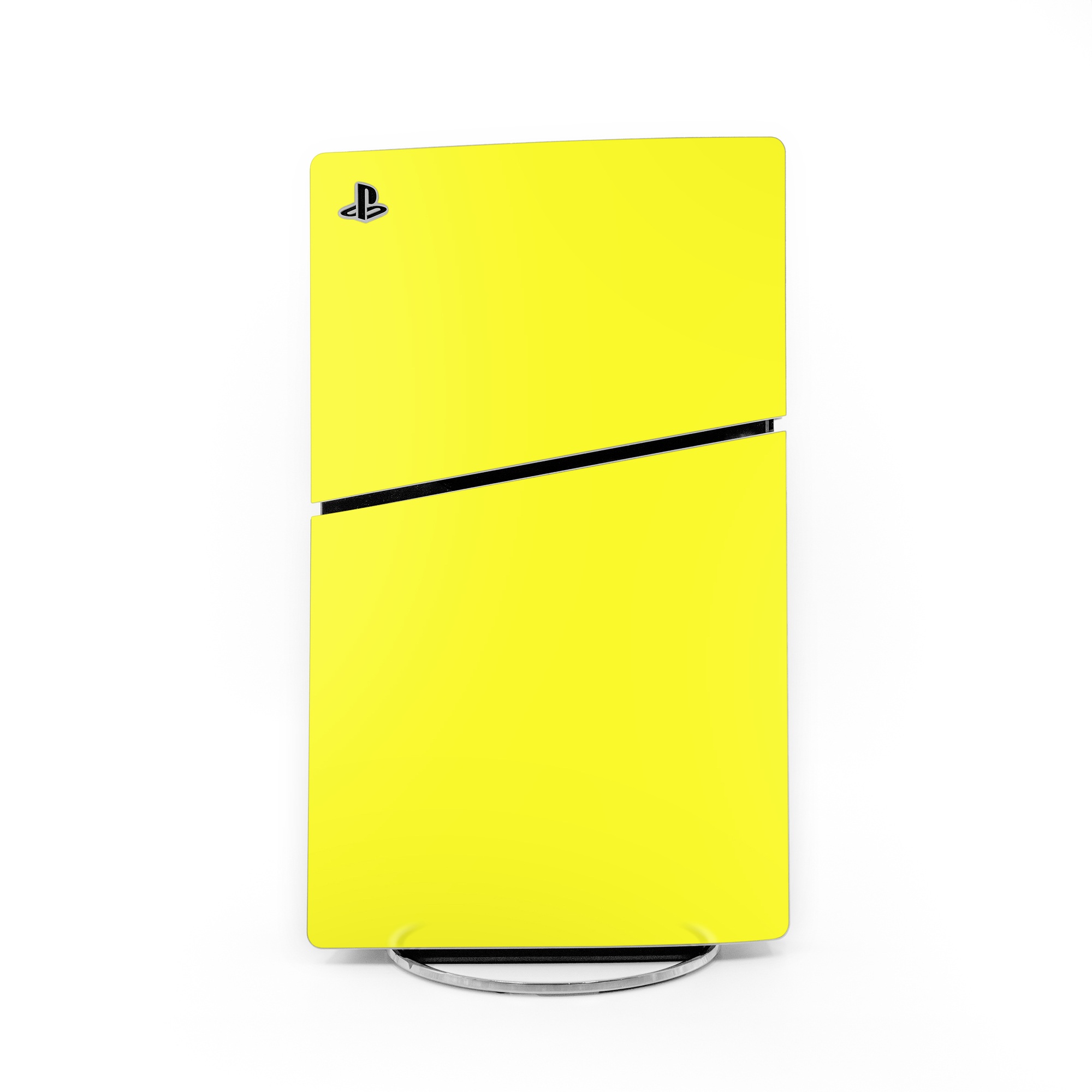 PlayStation 5 Slim Skin design of Yellow, Font, Electric blue, Peach, Pattern, Magenta, with yellow colors