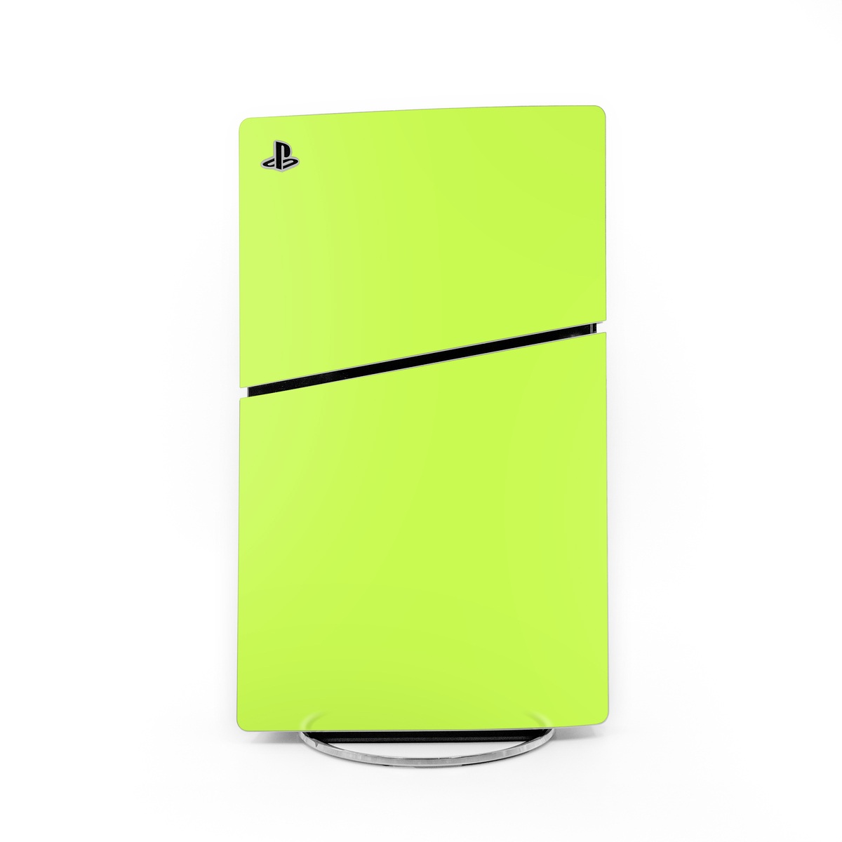 PlayStation 5 Slim Skin design of Green, Yellow, Text, Leaf, Font, Grass, with green colors