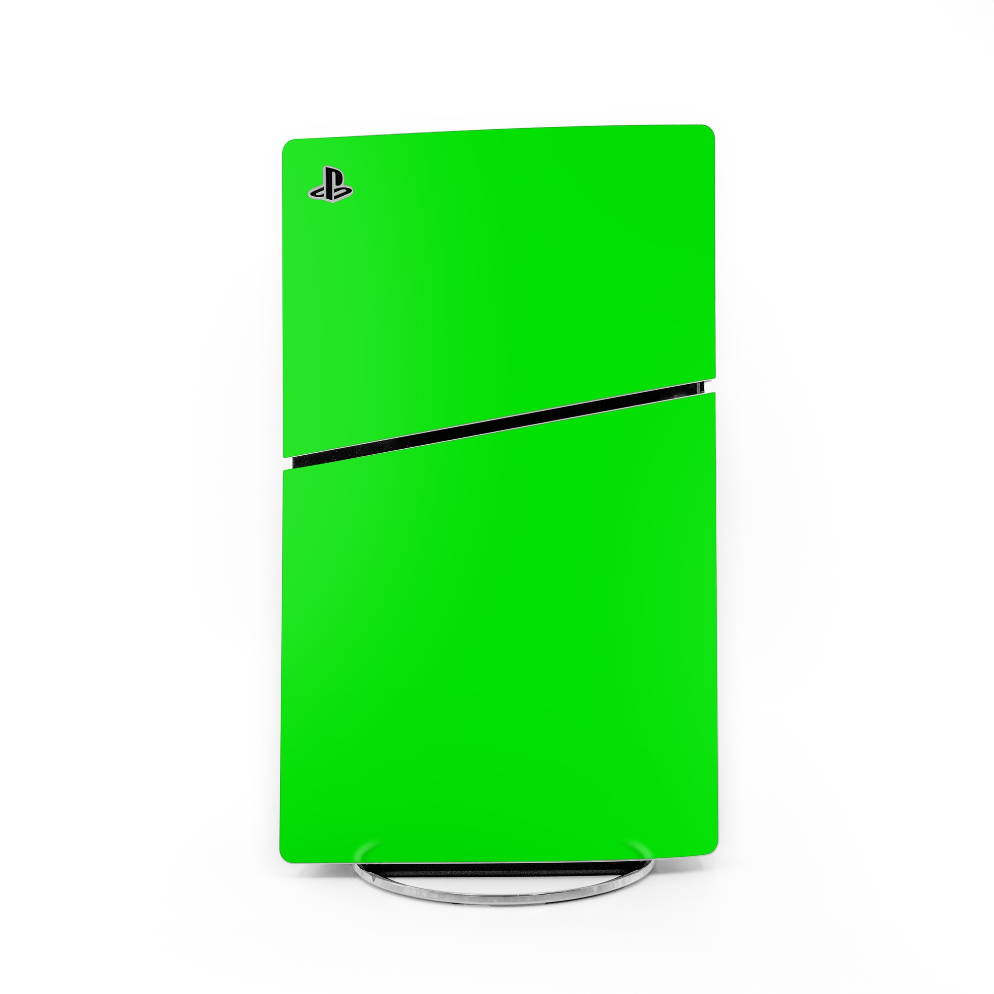 PlayStation 5 Slim Skin design of Green, Rectangle, Baize, Table, Font, Electric blue, Pattern, Symmetry, Magenta, Circle, with green colors