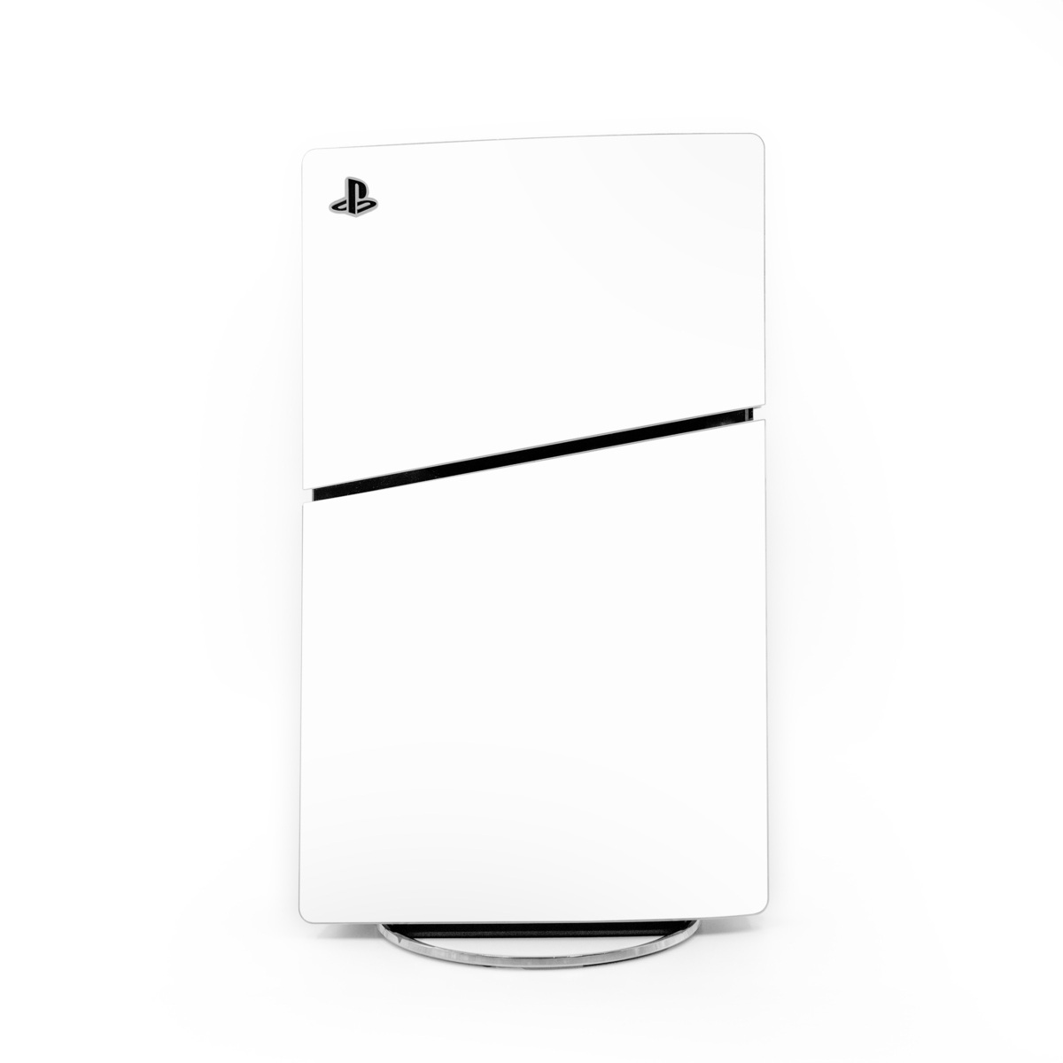 PlayStation 5 Slim Skin design of White, Black, Line, with white colors
