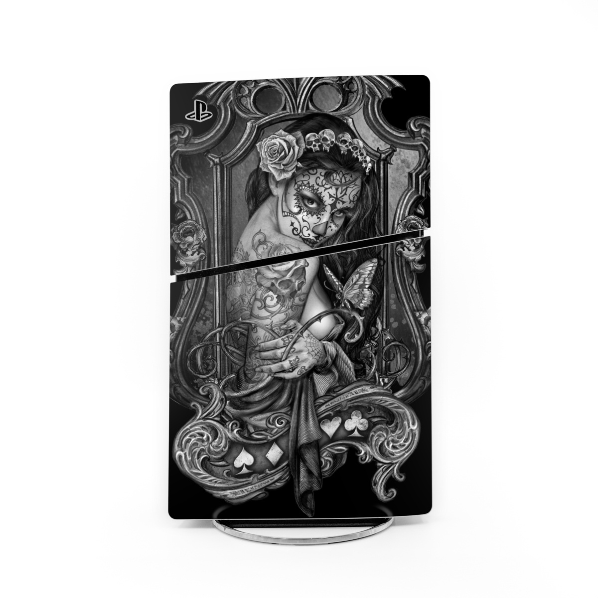 PlayStation 5 Slim Skin design of Style, Art, Monochrome, Black-and-white, Monochrome Photography, Visual Arts, Illustration, Painting, Drawing, with black, white, gray colors