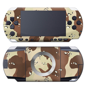 PSP 1st Gen Skin design of Military camouflage, Brown, Pattern, Design, Camouflage, Textile, Beige, Illustration, Uniform, Metal, with gray, red, black, green colors