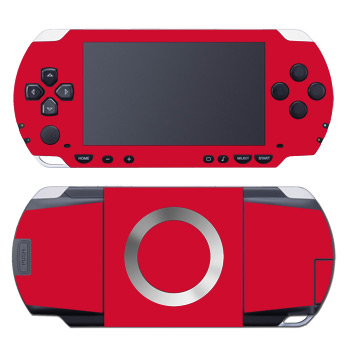 PSP 1st Gen Skin design of Red, Pink, Maroon, Purple, Orange, Violet, Magenta, Material property, Font, Peach, with red colors