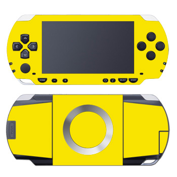PSP 1st Gen Skin design of Green, Yellow, Orange, Text, Font, with yellow colors