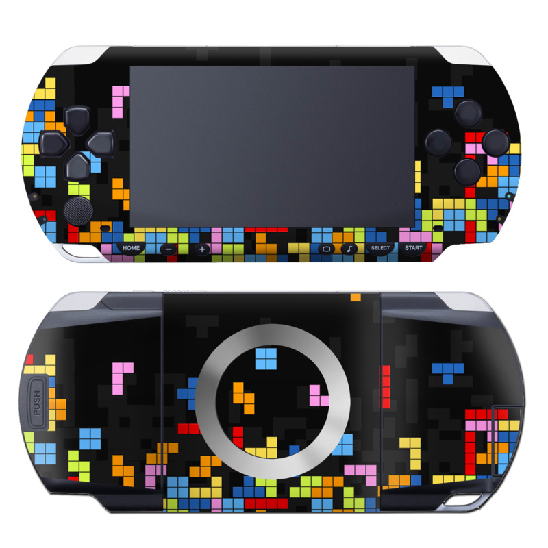PSP 1st Gen Skin design of Pattern, Symmetry, Font, Design, Graphic design, Line, Colorfulness, Magenta, Square, Graphics, with black, green, blue, orange, red colors