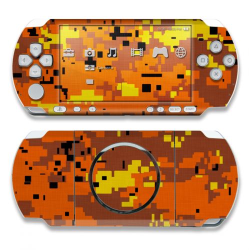 Digital Orange Camo PSP 3000 Skin