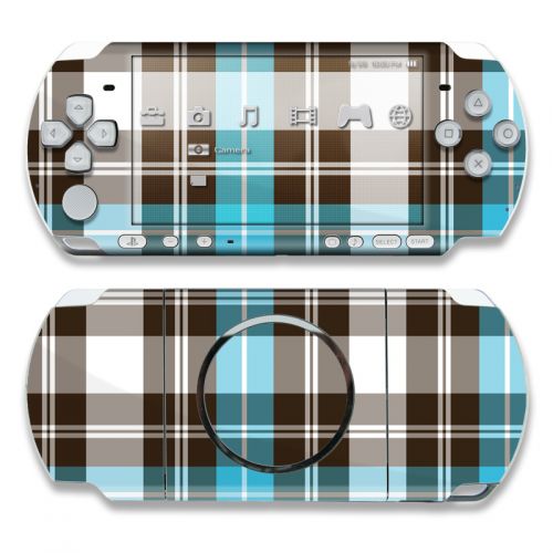Turquoise Plaid PSP 3000 Skin