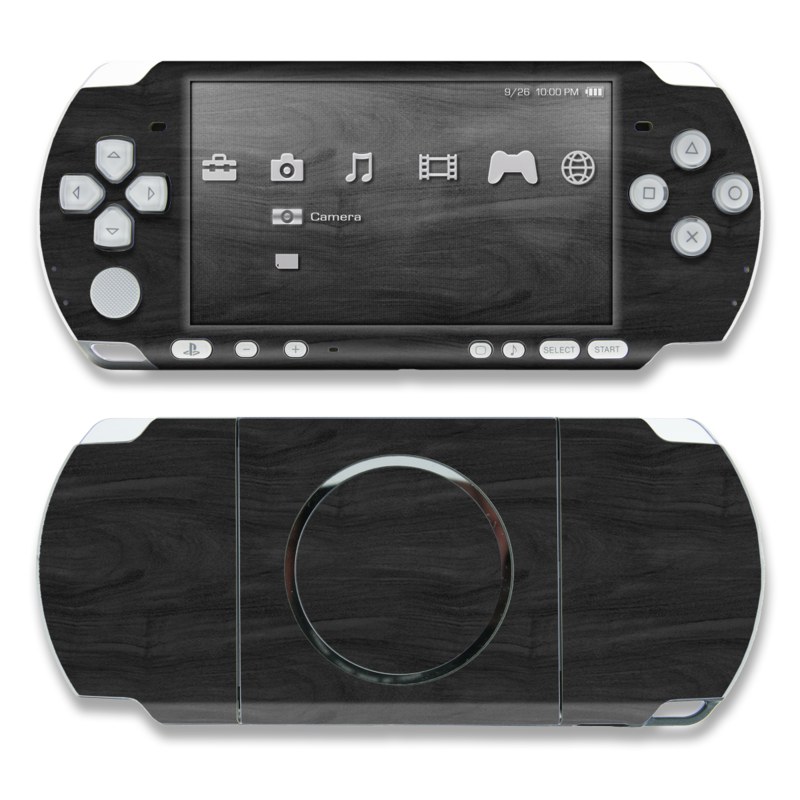 PSP 3rd Gen 3000 Skin design of Black, Brown, Wood, Grey, Flooring, Floor, Laminate flooring, Wood flooring, with black colors