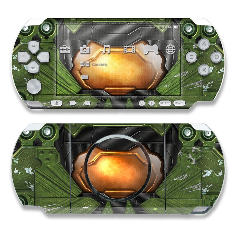 PSP 3rd Gen 3000 Skin design of Green, Fictional character, Games, Fiction, Pc game, Illustration, Strategy video game, Digital compositing, Art, Screenshot, with green, yellow, orange, black colors