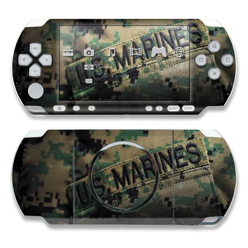 PSP 3rd Gen 3000 Skin design of Military camouflage, Military uniform, Camouflage, Pattern, Uniform, Green, Design, Military, Army, Airsoft, with black, green, gray, red colors