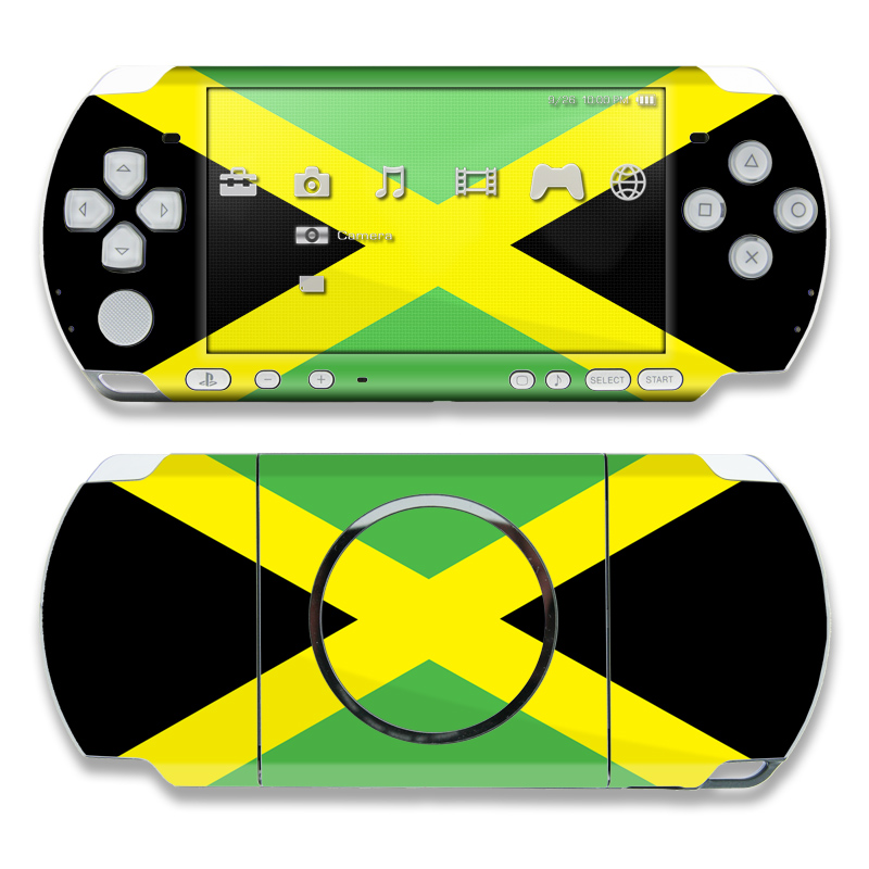 PSP 3rd Gen 3000 Skin design of Green, Flag, Yellow, Macro photography, Graphics, Graphic design, with black, green, yellow colors