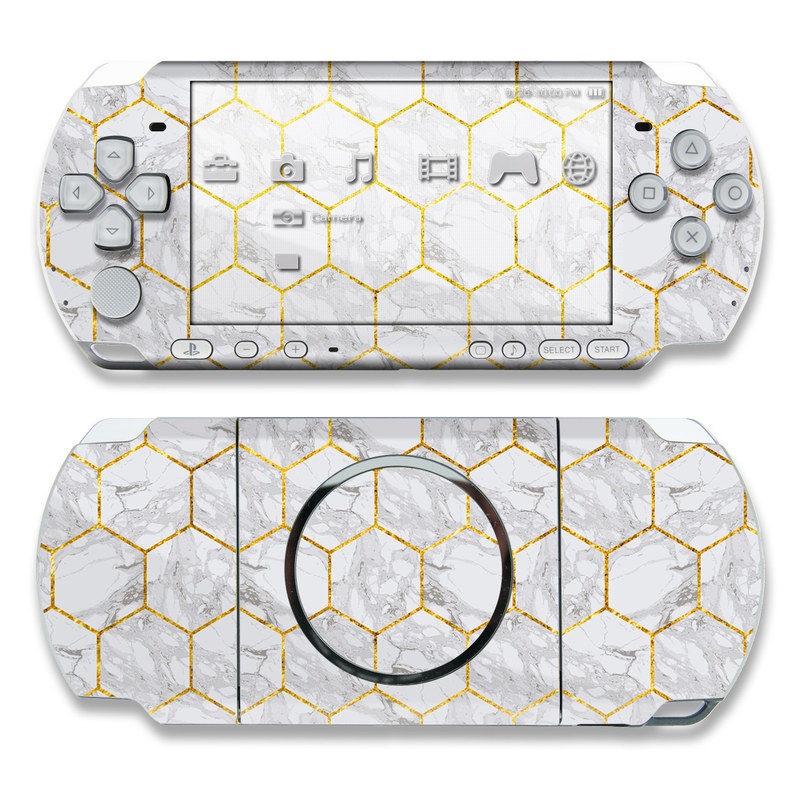 PSP 3rd Gen 3000 Skin design of Pattern, Tile flooring, Line, Tile, Design, Flooring, Floor, with white, black, brown colors