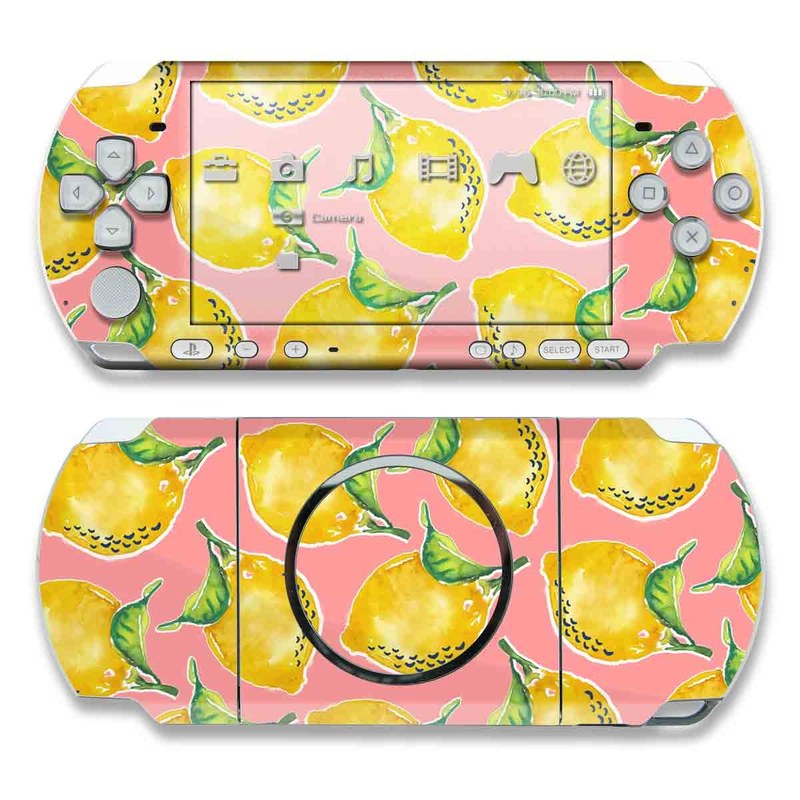 PSP 3rd Gen 3000 Skin design of Yellow, Plant, with yellow, green, pink colors