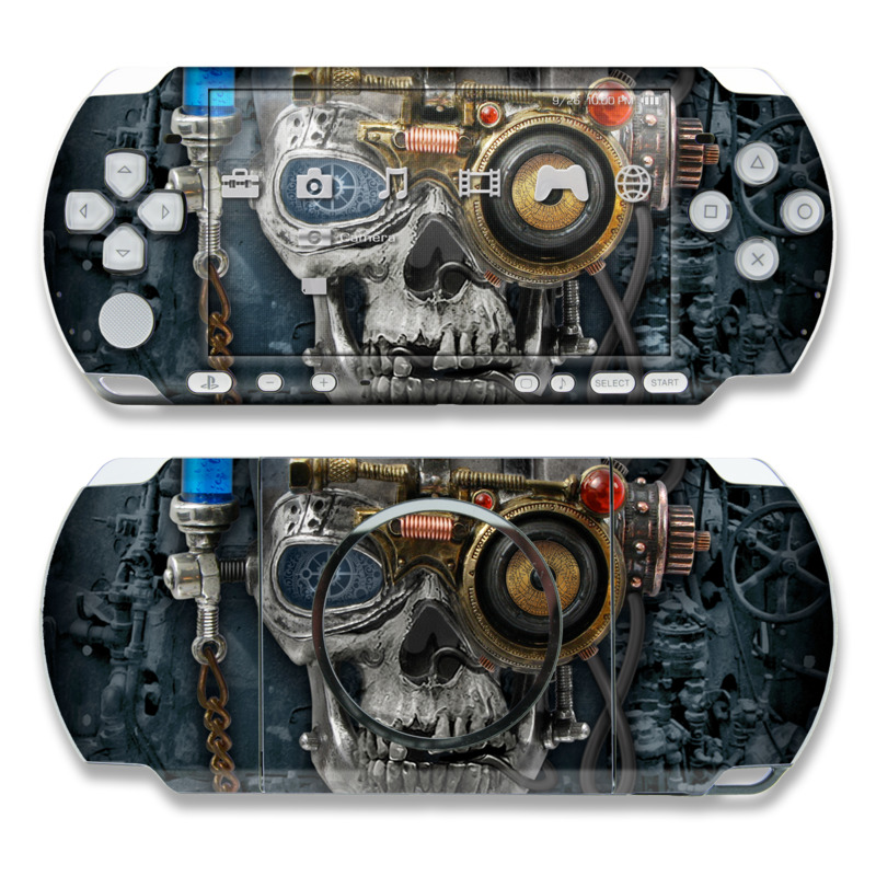 PSP 3rd Gen 3000 Skin design of Engine, Auto part, Still life photography, Personal protective equipment, Illustration, Automotive engine part, Art, with black, gray, red, green colors
