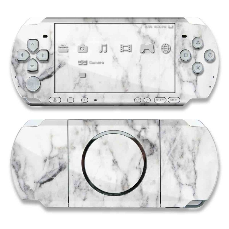 PSP 3rd Gen 3000 Skin design of White, Geological phenomenon, Marble, Black-and-white, Freezing, with white, black, gray colors