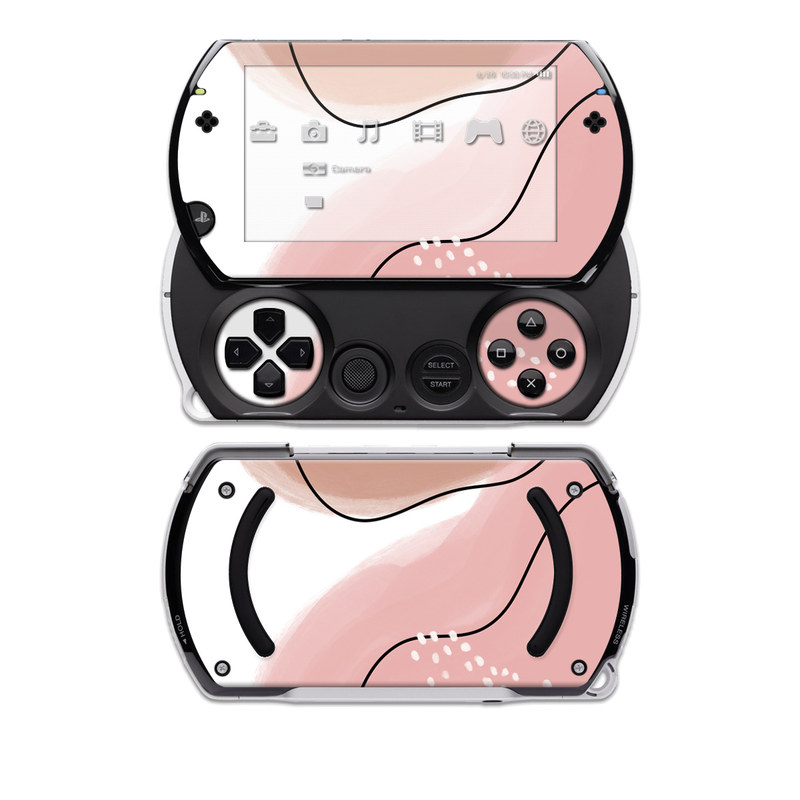 PSP go Skin design of Skin, Pink, Nose, Peach, Shoulder, Lip, Neck, Line, Joint, Ear, Footwear, Material Property, Clip Art, Graphics, Illustration, with white, pink, brown, black colors