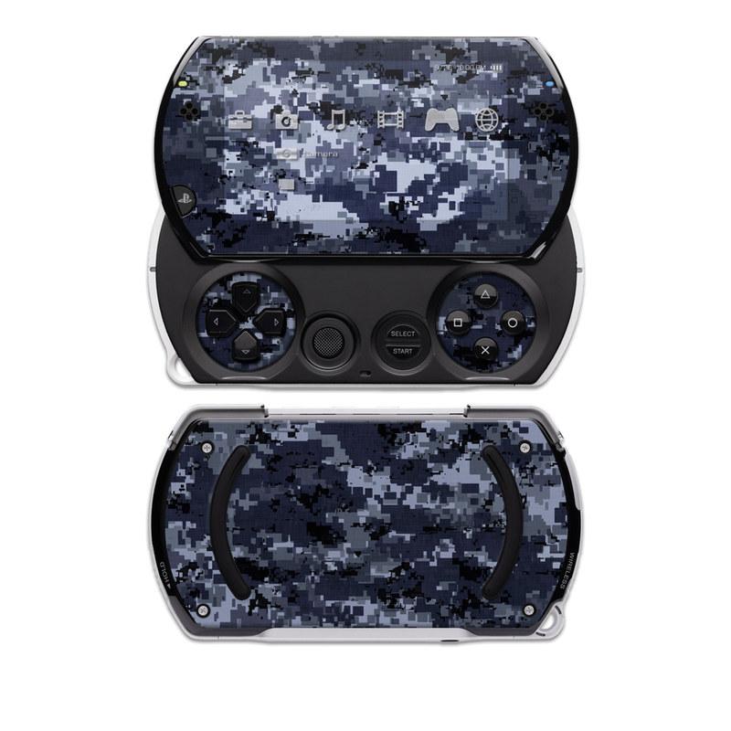 PSP go Skin design of Military camouflage, Black, Pattern, Blue, Camouflage, Design, Uniform, Textile, Black-and-white, Space, with black, gray, blue colors