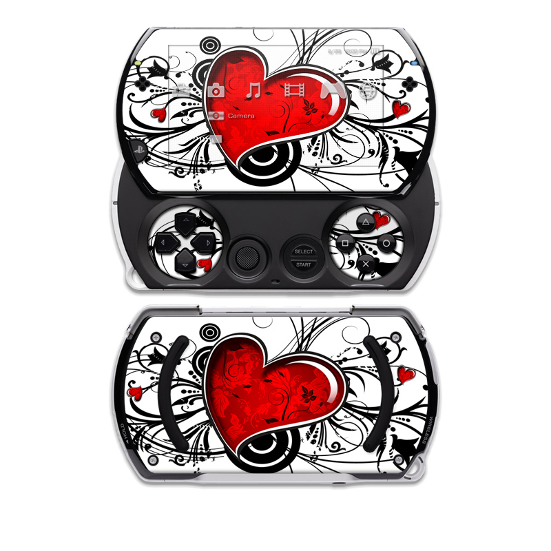 PSP go Skin design of Heart, Line art, Love, Clip art, Plant, Graphic design, Illustration, with white, gray, black, red colors