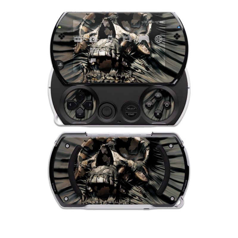 PSP go Skin design of Cg artwork, Fictional character, Illustration, Demon, Fiction, Supervillain, Mythology, Art, with black, green, gray, red colors