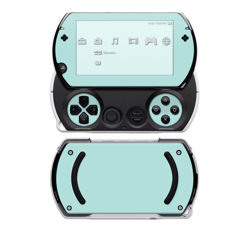 PSP go Skin design of Green, Blue, Aqua, Turquoise, Teal, Azure, Text, Daytime, Yellow, Sky, with blue colors
