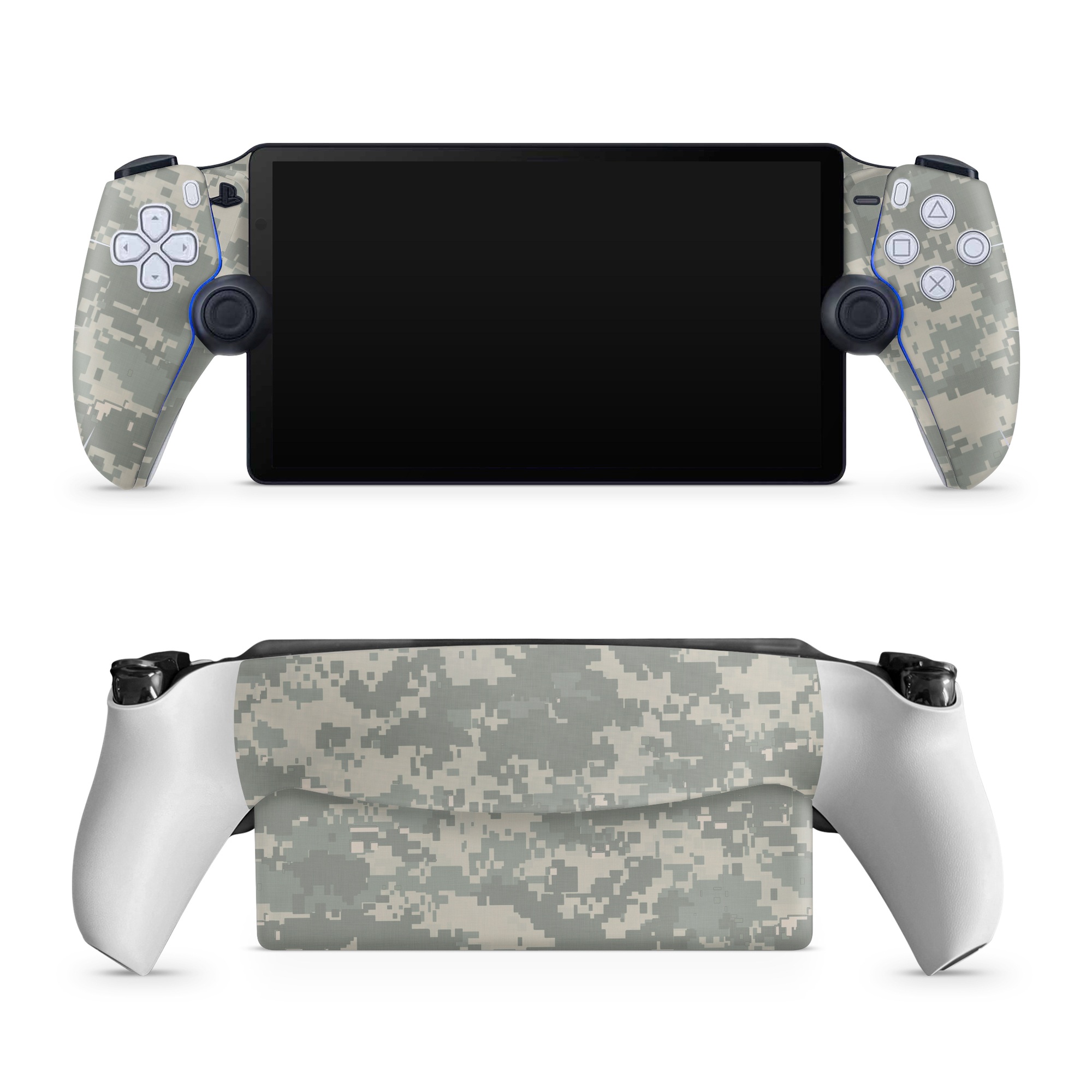 PlayStation Portal Skin design of Military camouflage, Green, Pattern, Uniform, Camouflage, Design, Wallpaper, with gray, green colors