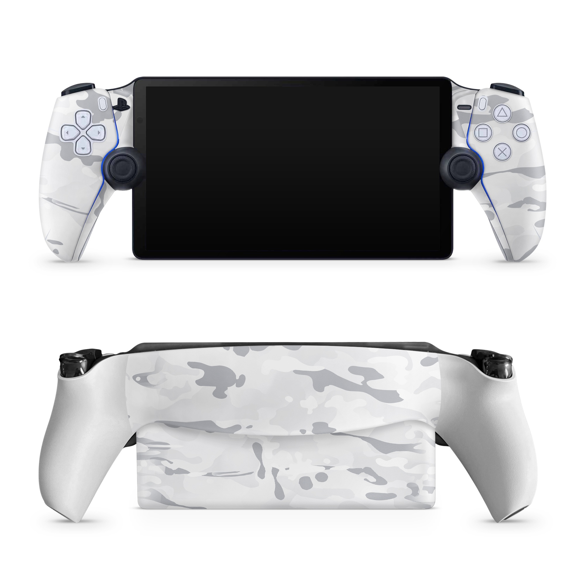 PlayStation Portal Skin design of Vertebrate, Mammal, Grey, Pattern, Monochrome, Art, Monochrome photography, Rock, Font, Winter, with white, gray colors