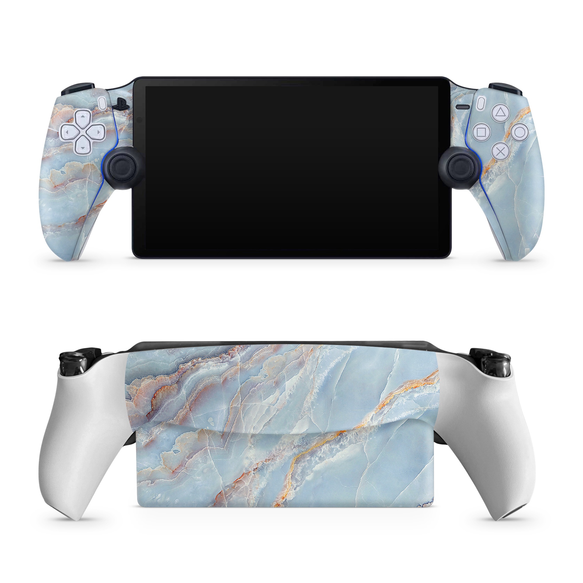 PlayStation Portal Skin design of Blue, Azure, Aqua, Onyx, with blue, red, orange, white colors