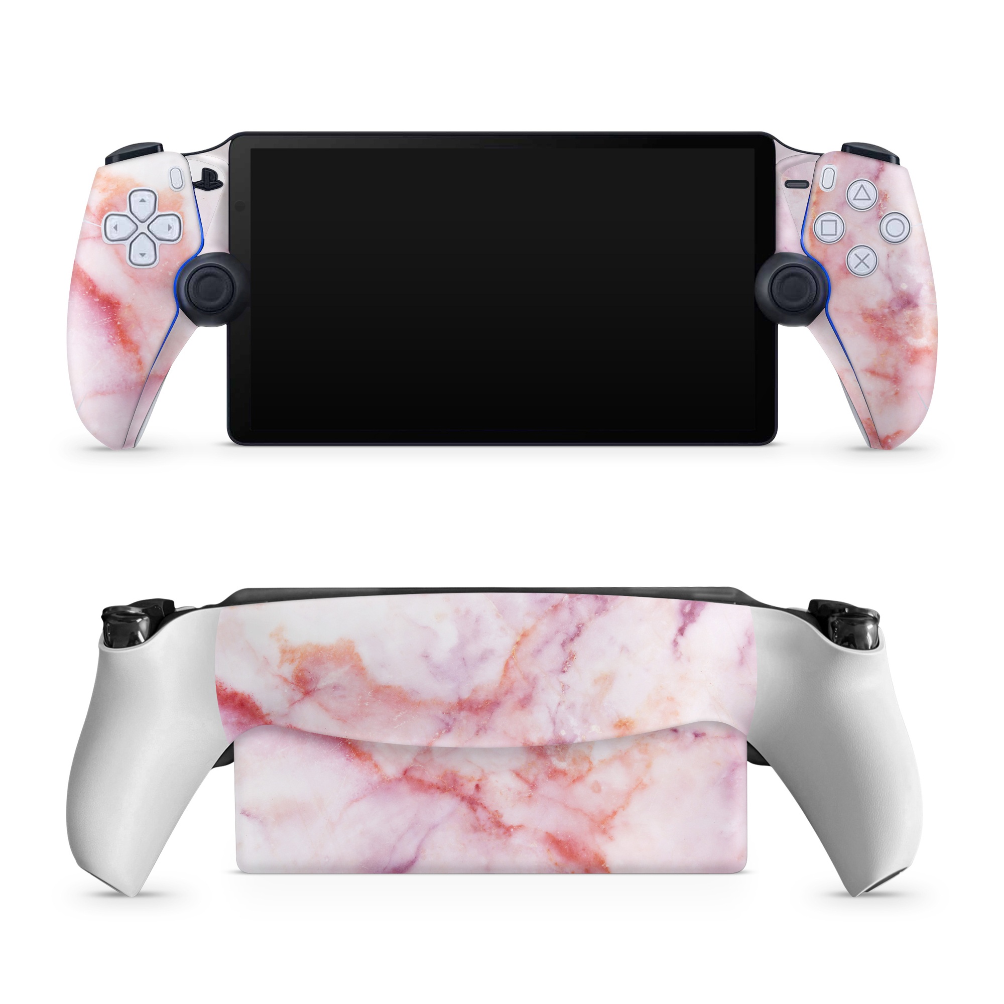 PlayStation Portal Skin design of Pink, Skin, Flesh, Textile, Fur, with pink, red, white, purple, orange colors
