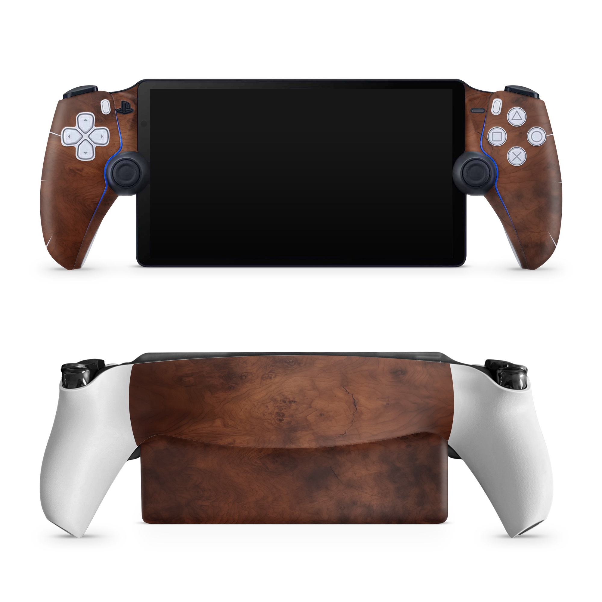 PlayStation Portal Skin design of Brown, Wood, Rectangle, Beige, Tints and shades, Flooring, Art, Hardwood, Pattern, Peach, with brown, black colors