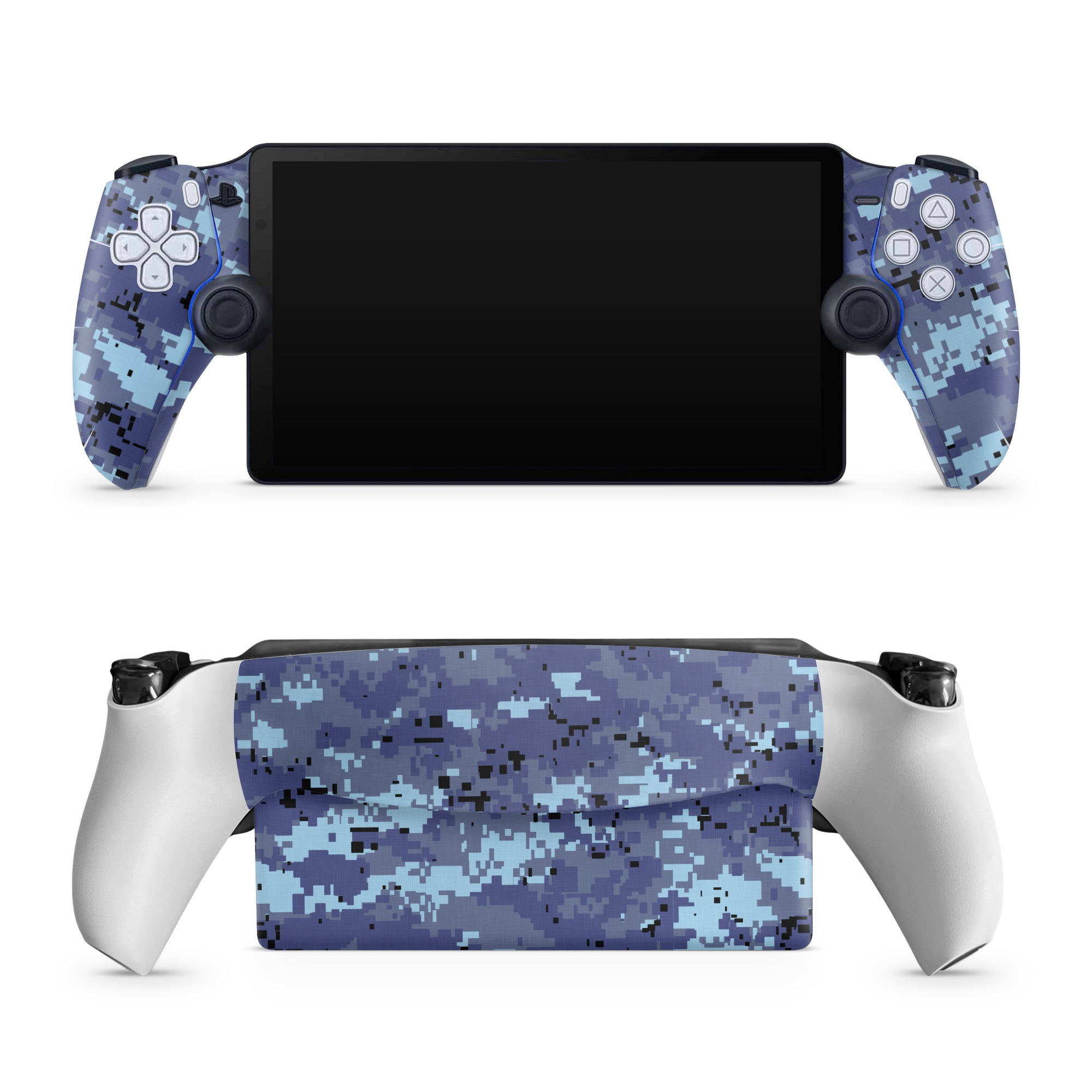 PlayStation Portal Skin design of Blue, Purple, Pattern, Lavender, Violet, Design, with blue, gray, black colors