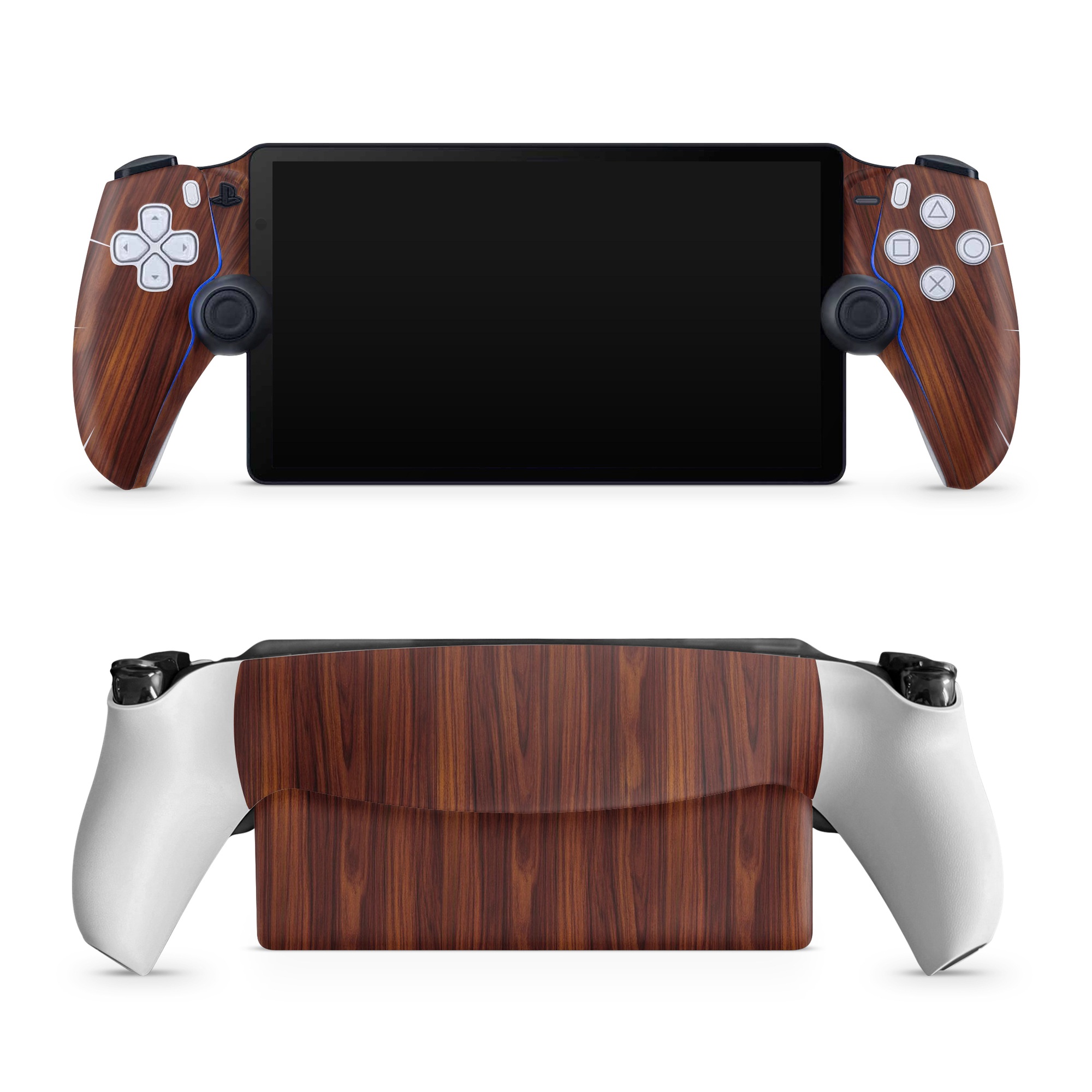 PlayStation Portal Skin design of Wood, Red, Brown, Hardwood, Wood flooring, Wood stain, Caramel color, Laminate flooring, Flooring, Varnish, with black, red colors