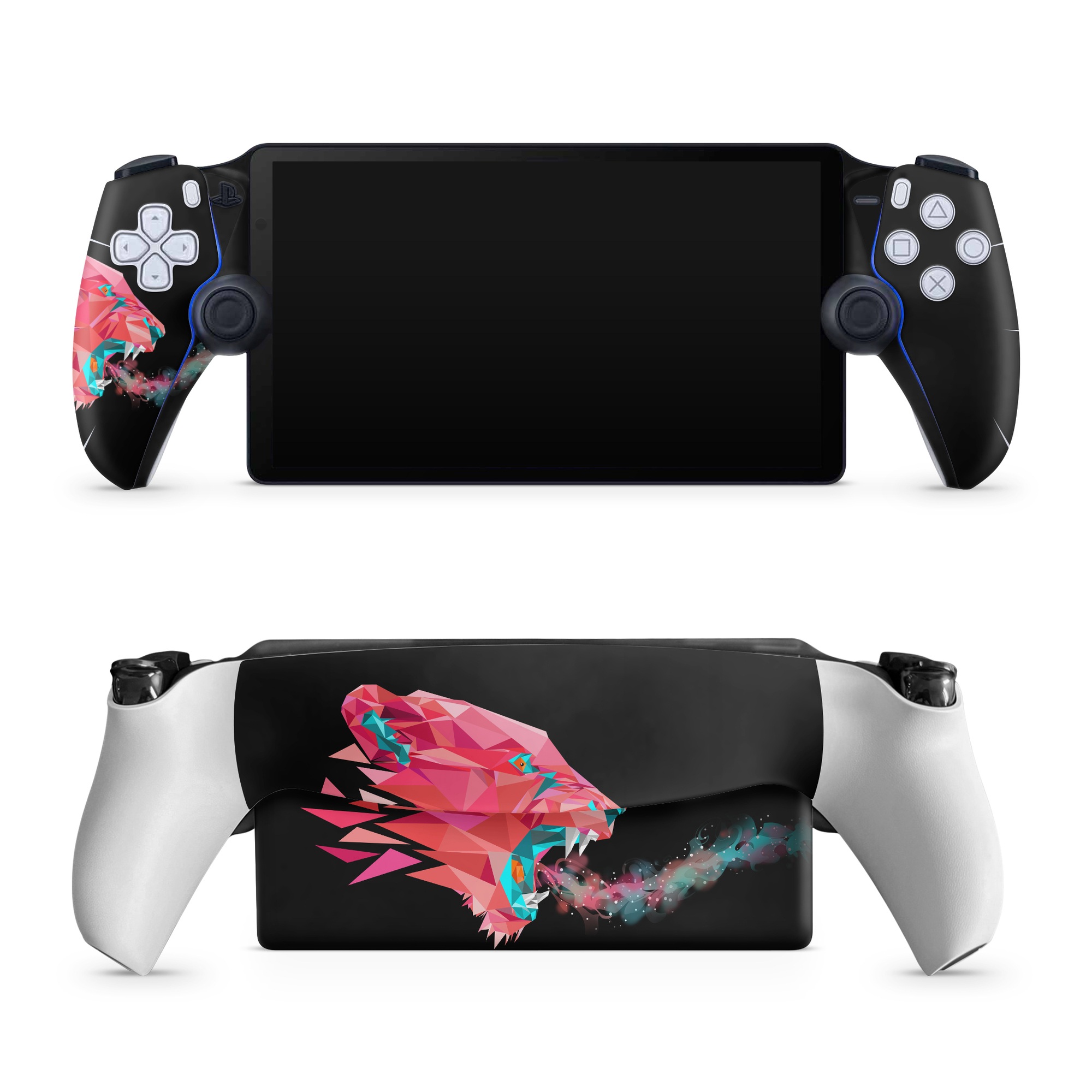 PlayStation Portal Skin design of Pink, Graphic design, Illustration, Design, Organism, Graphics, Font, Art, Animation, Pattern, with black, red, pink, gray colors