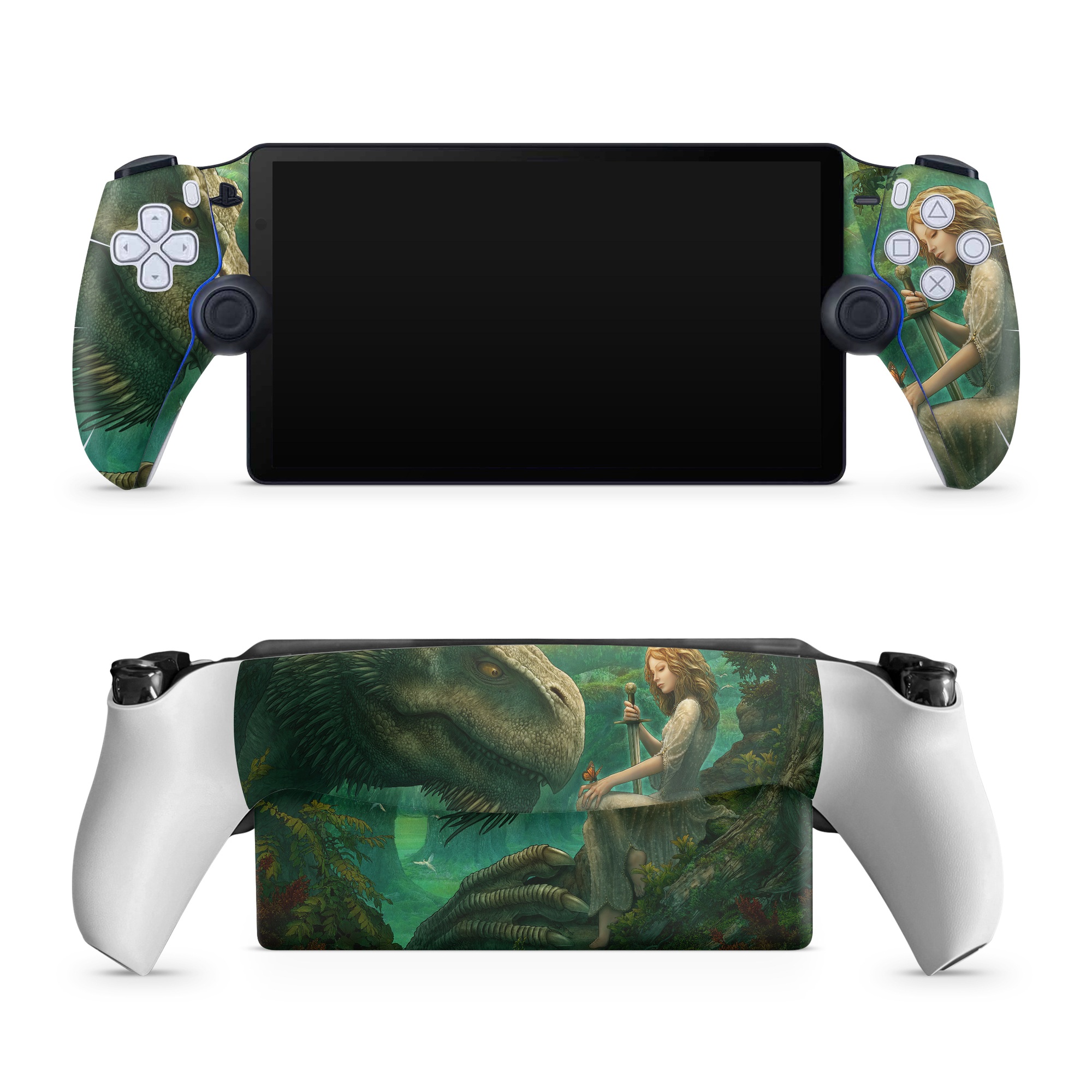 PlayStation Portal Skin design of Dinosaur, Cg artwork, Mythology, Fictional character, Troodon, Extinction, Velociraptor, Illustration, Animated cartoon, Tyrannosaurus, with black, green, gray, red colors