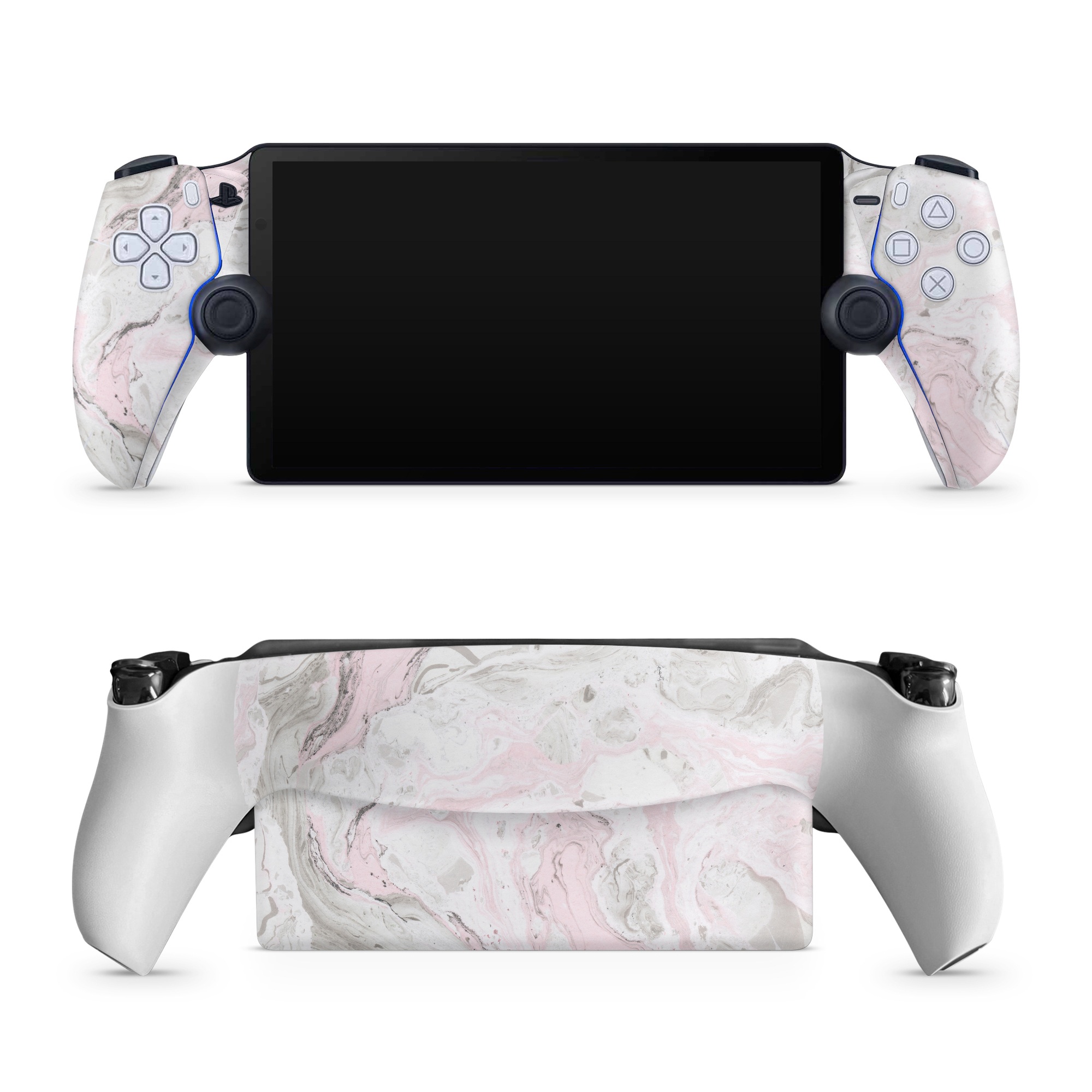 PlayStation Portal Skin design of White, Pink, Pattern, Illustration, with pink, gray, white colors