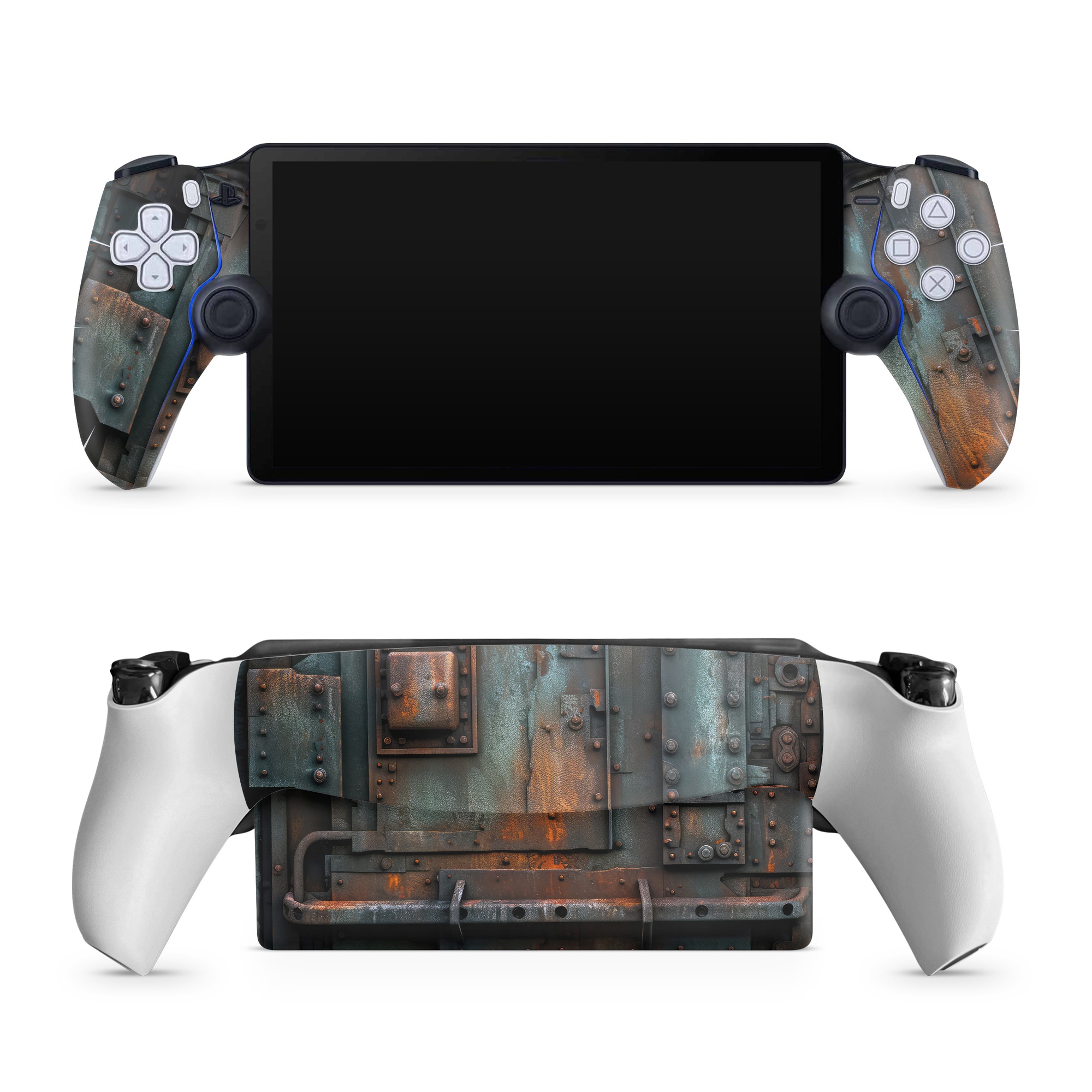 PlayStation Portal Skin design of Wood, Train, Wheel, Motor vehicle, Mode of transport, Rolling, Automotive lighting, Rolling stock, freight car, Gas, with black, brown, gray, white, orange colors