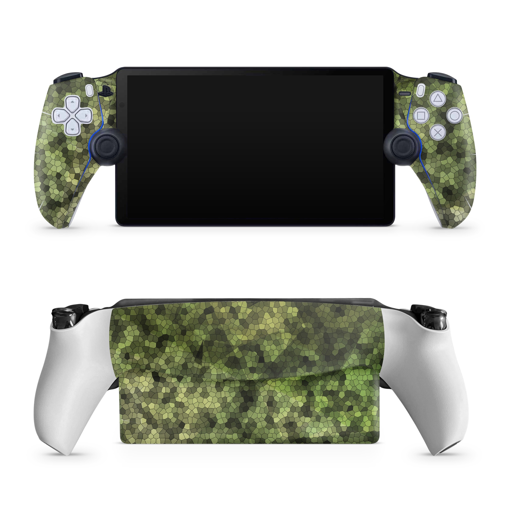 PlayStation Portal Skin design of Green, Grass, Leaf, Plant, Pattern, Groundcover, with black, white, green, gray colors