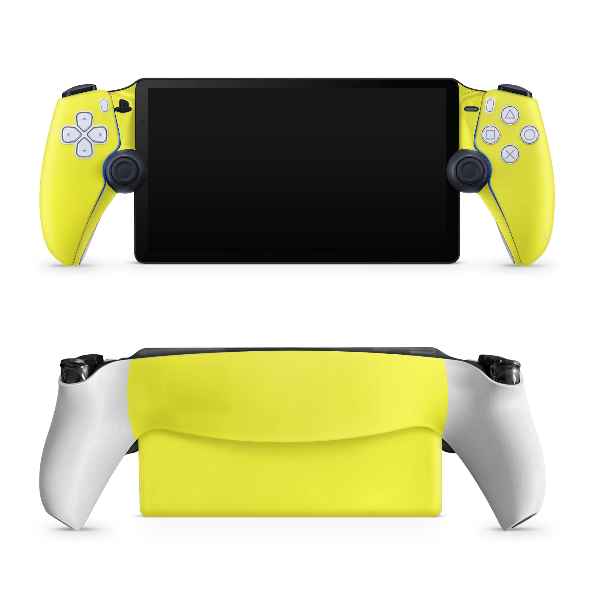 PlayStation Portal Skin design of Yellow, Font, Electric blue, Peach, Pattern, Magenta, with yellow colors