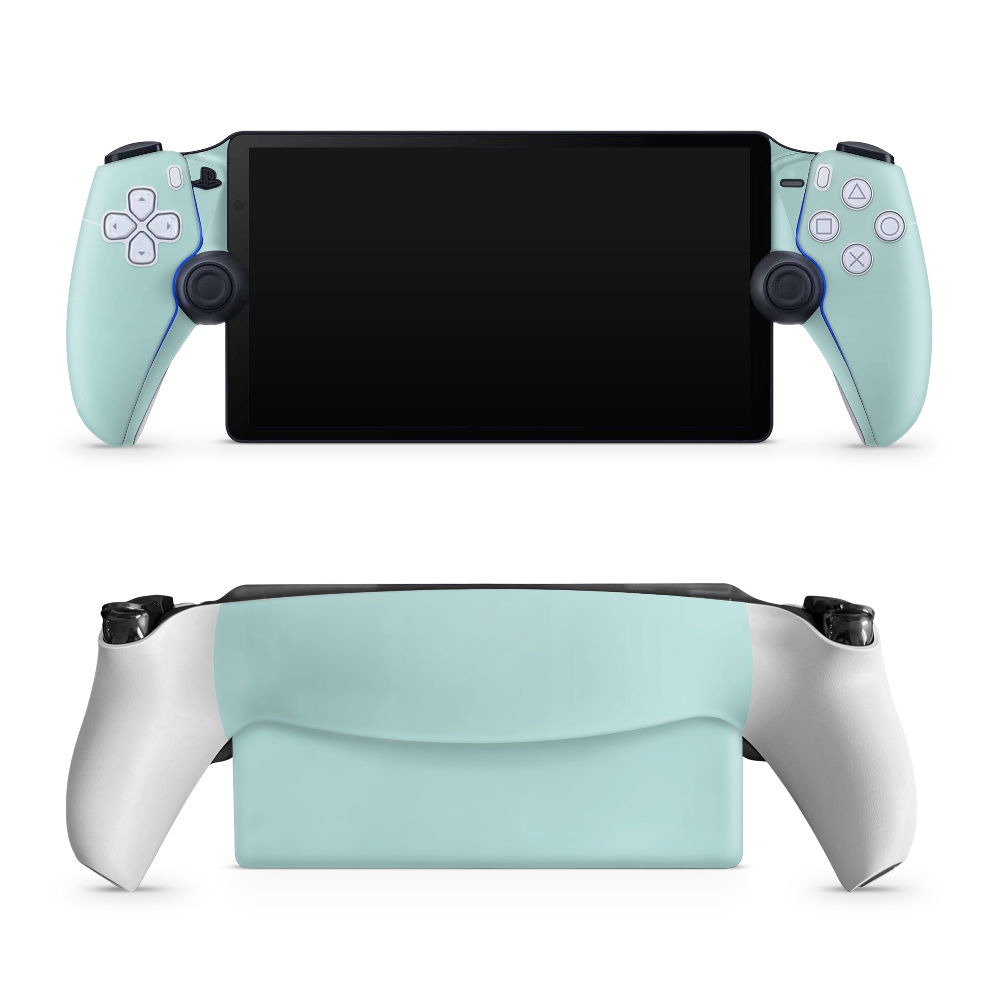 PlayStation Portal Skin design of Green, Blue, Aqua, Turquoise, Teal, Azure, Text, Daytime, Yellow, Sky, with blue colors