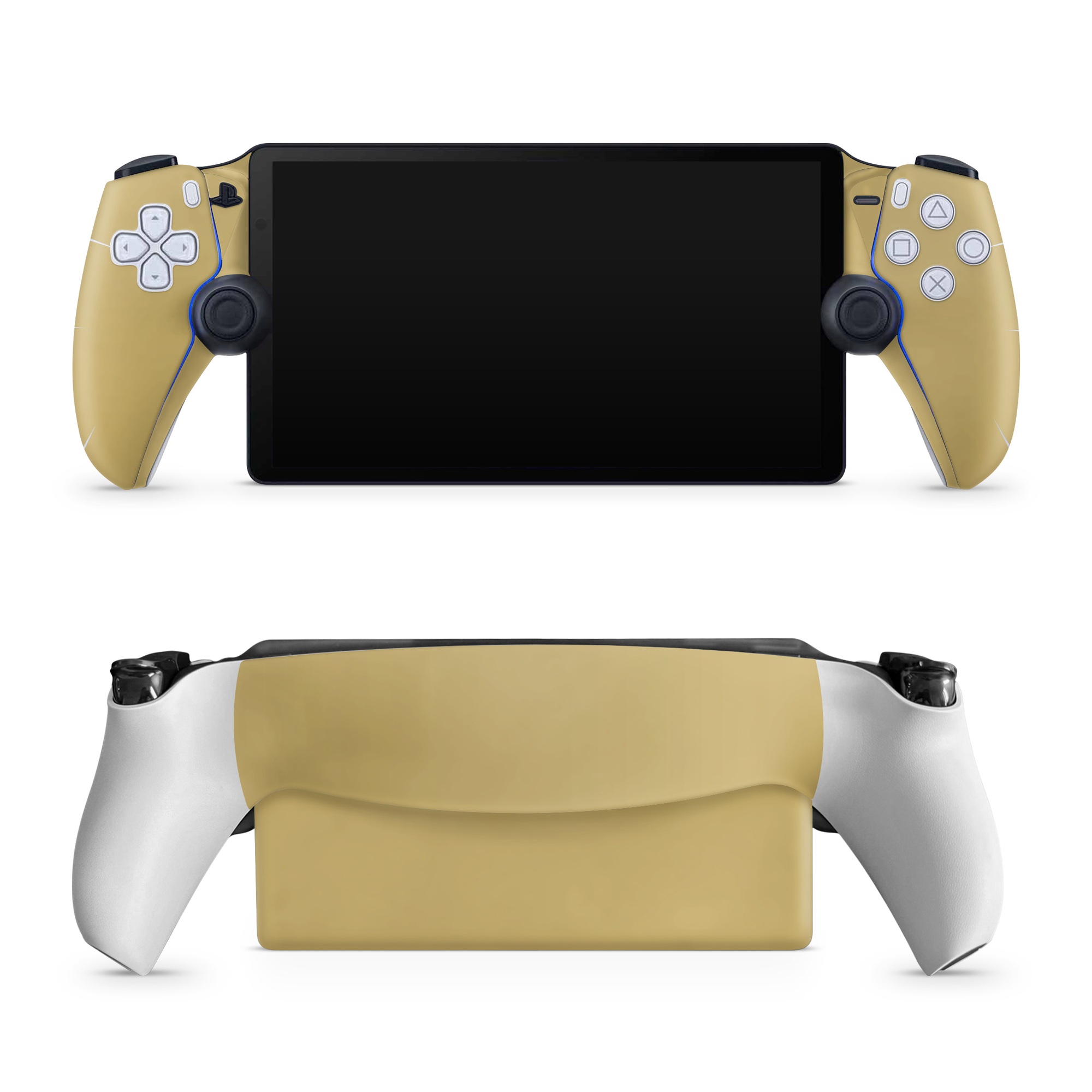 PlayStation Portal Skin design of Brown, Amber, Beige, Pattern, Peach, Font, Tints and shades, Event, Rectangle, Circle, with yellow colors