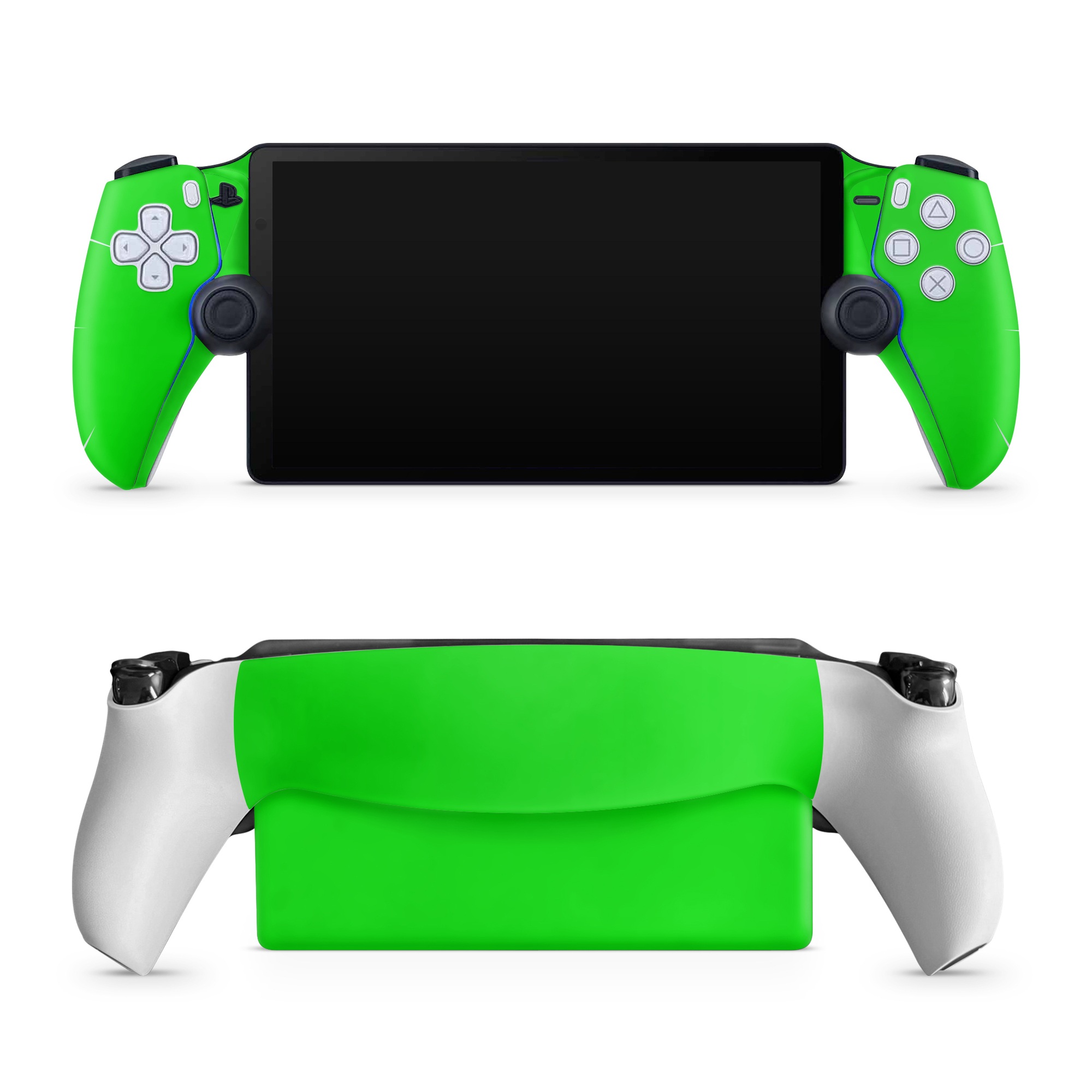 PlayStation Portal Skin design of Green, Rectangle, Baize, Table, Font, Electric blue, Pattern, Symmetry, Magenta, Circle, with green colors