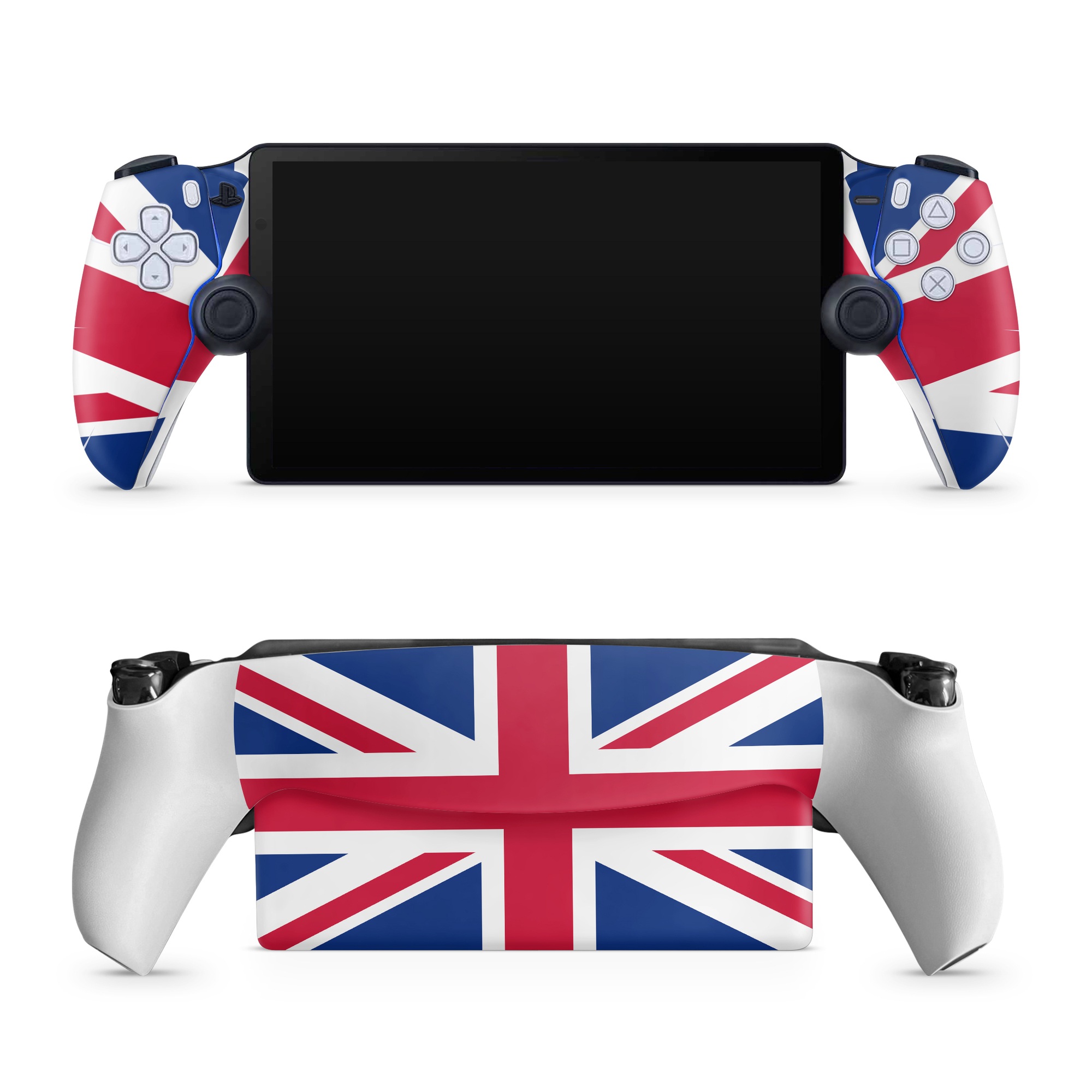PlayStation Portal Skin design of Flag, Red, Line, Electric blue, Design, Font, Pattern, Parallel, Flag Day (USA), with red, white, blue colors