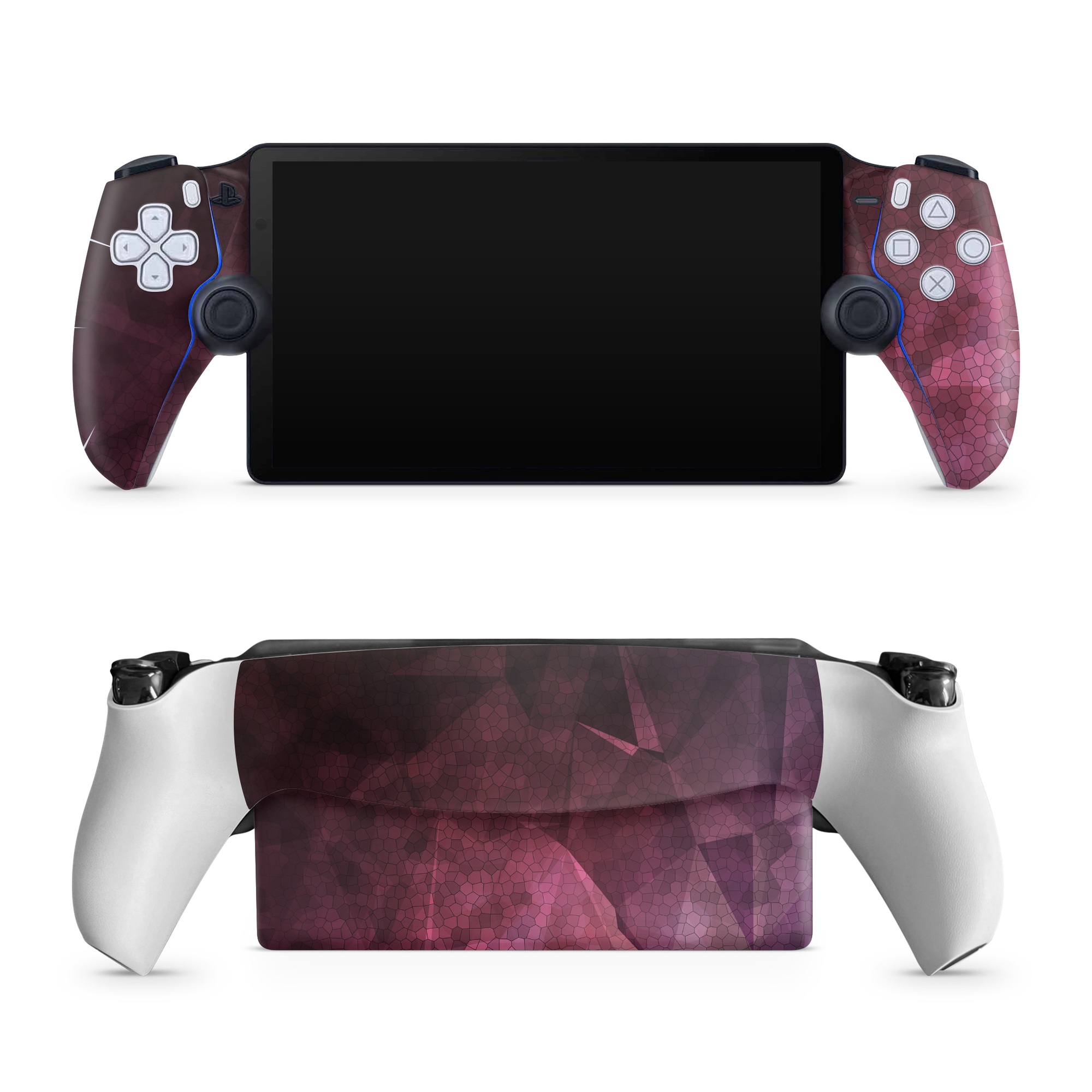 PlayStation Portal Skin design of Purple, Sky, Red, Violet, Pink, Pattern, Design, Triangle, Line, Magenta, with black, red, purple, pink, white colors